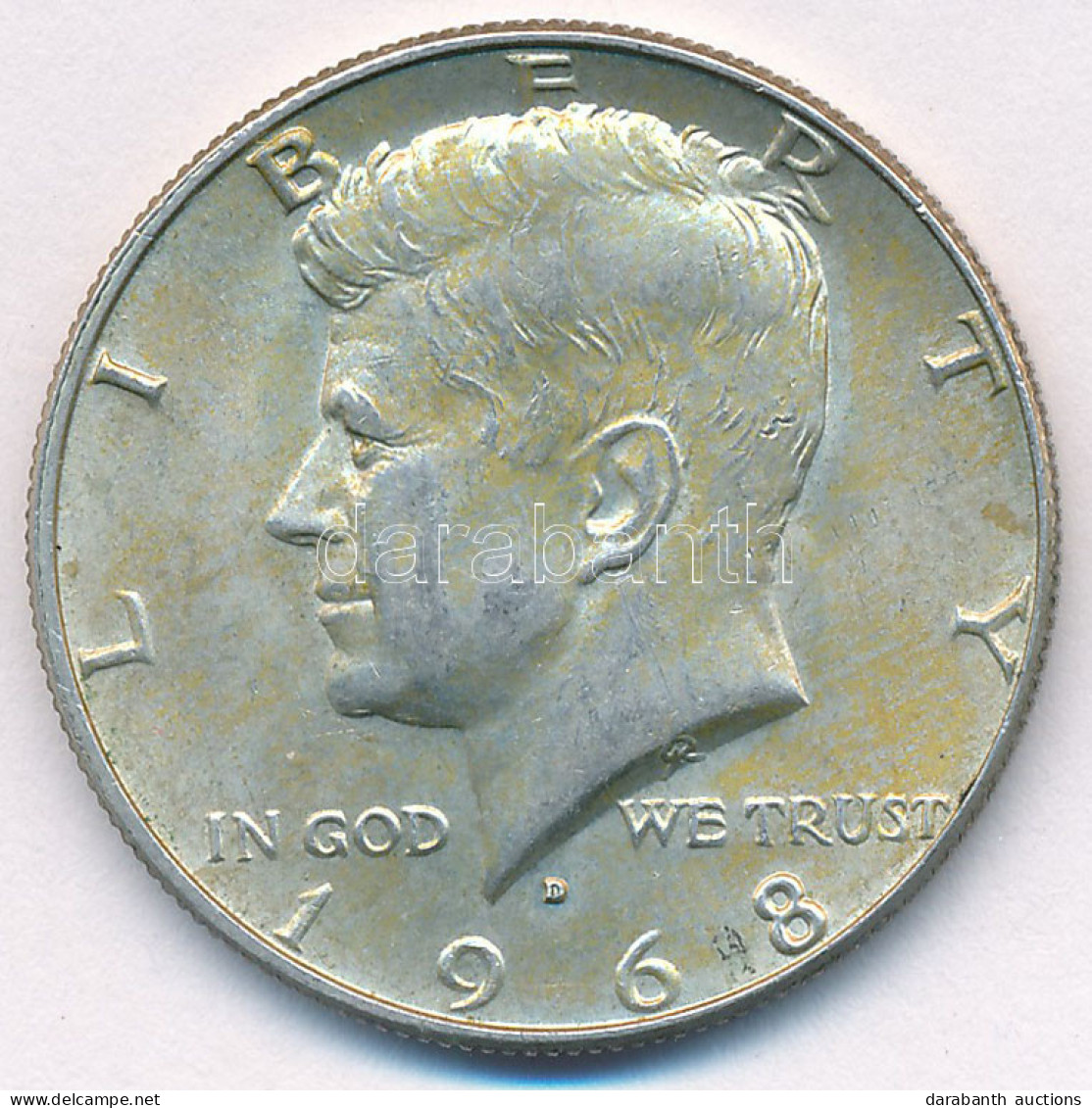 Amerikai Egyesült Államok 1968D 1/2$ Ag "Kennedy" T:AU Patina USA 1968D 1/2 Dollar Ag "Kennedy" C:AU Patina Krause KM#20 - Sin Clasificación