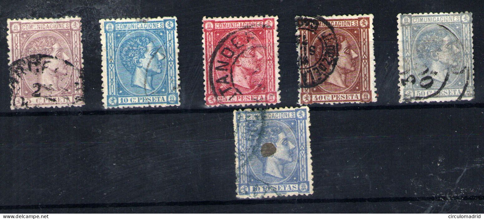 España Nº 162,164,166/68,171T. Año 1875 - Used Stamps