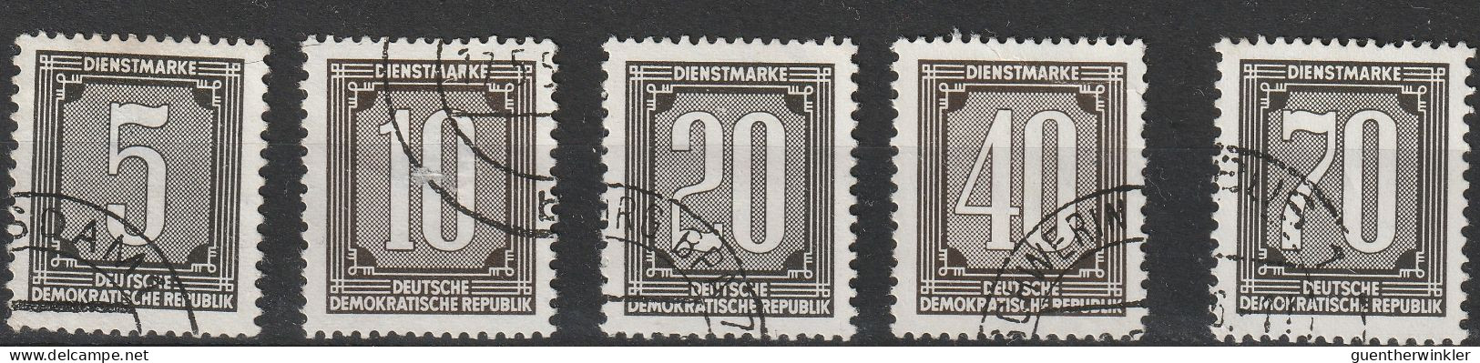 1956 DDR Dienstmarke Mi. 1-5 - Used