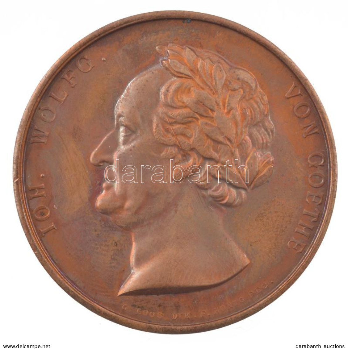 Német Államok / Szászország 1826. "Johann Wolfgang Von Goethe" Bronz Emlékérem Kissé Sérült Műanyag Dísztokban. Szign.:  - Zonder Classificatie