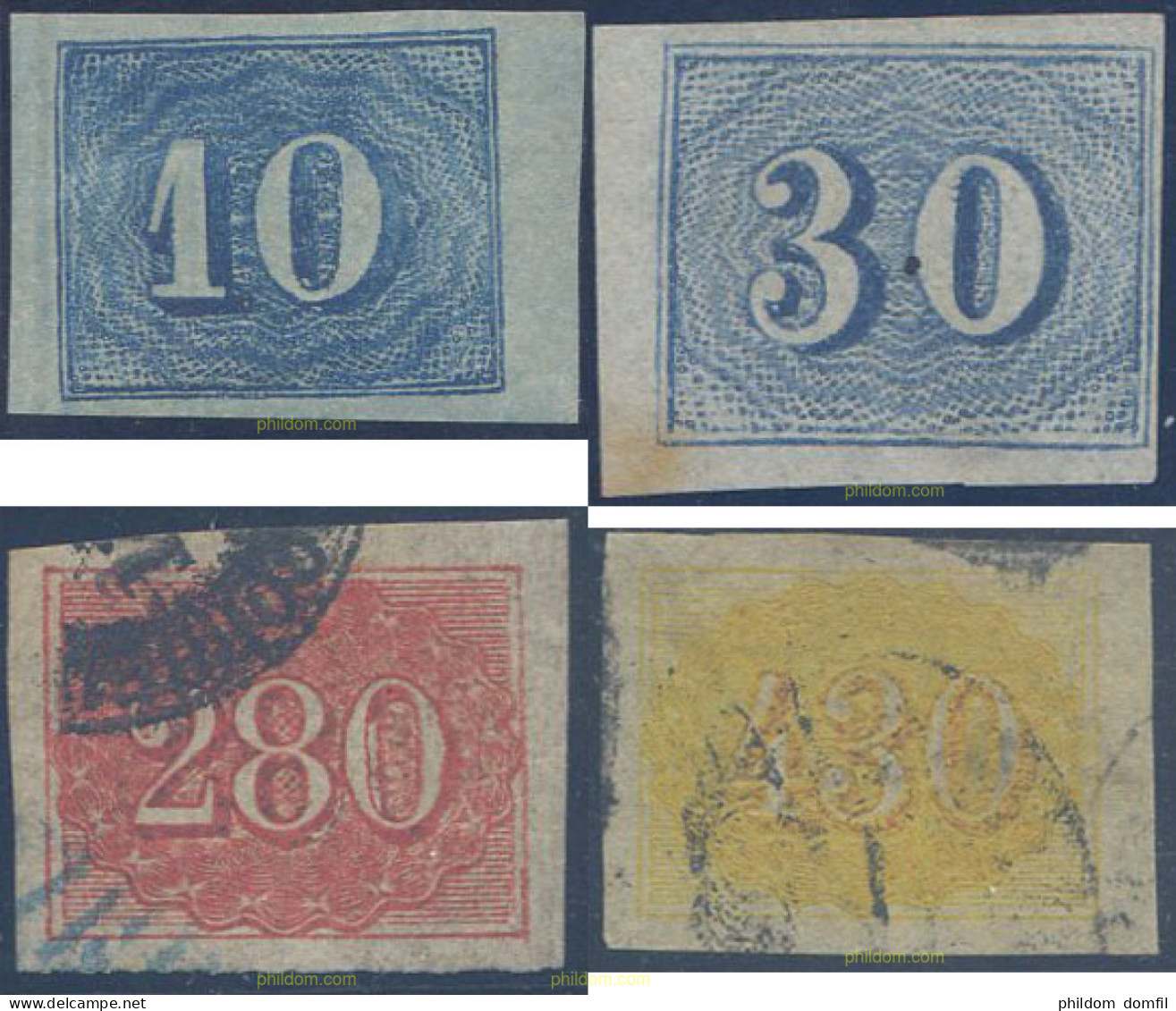 647904 USED BRASIL 1854 CIFRAS PEQUEÑAS, COLORES - Unused Stamps