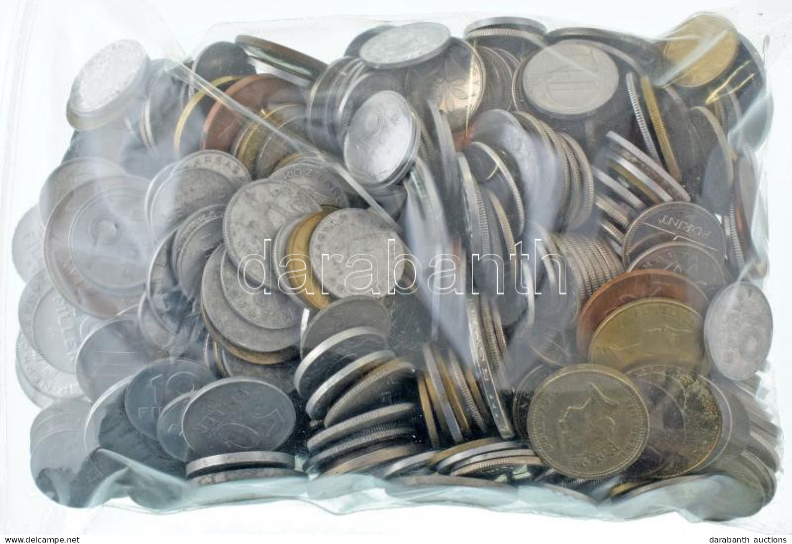 Vegyes, Magyar és Külföldi érmetétel Mintegy ~1kg Súlyban, T:vegyes Mixed, Hungarian And Foreign Coin Lot (~1kg) C:mixed - Ohne Zuordnung