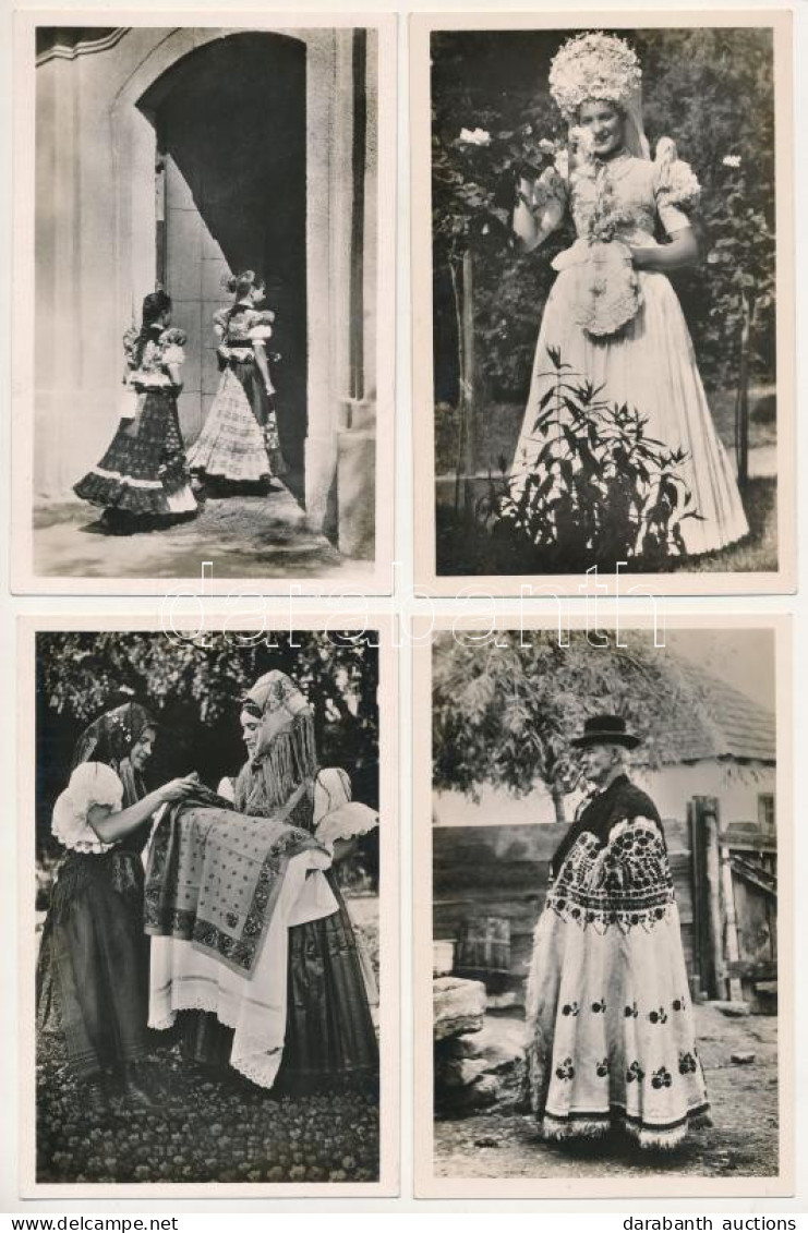 ** 7 Db RÉGI Magyar Népviseletes Képeslap / 7 Pre-1945 Hungarian Folklore Postcards - Unclassified