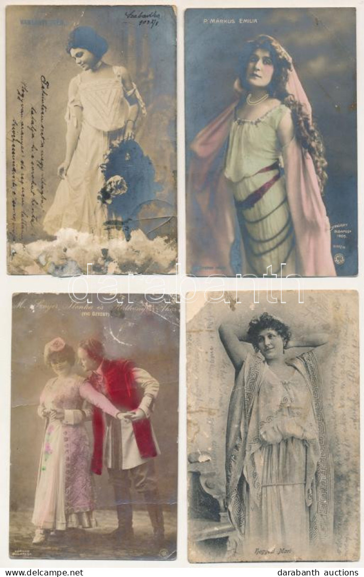 ** 8 Db RÉGI Képeslap Vegyes Minőségben: Színésznők / 8 Pre-1945 Postcards In Mixed Quality: Actresses - Unclassified