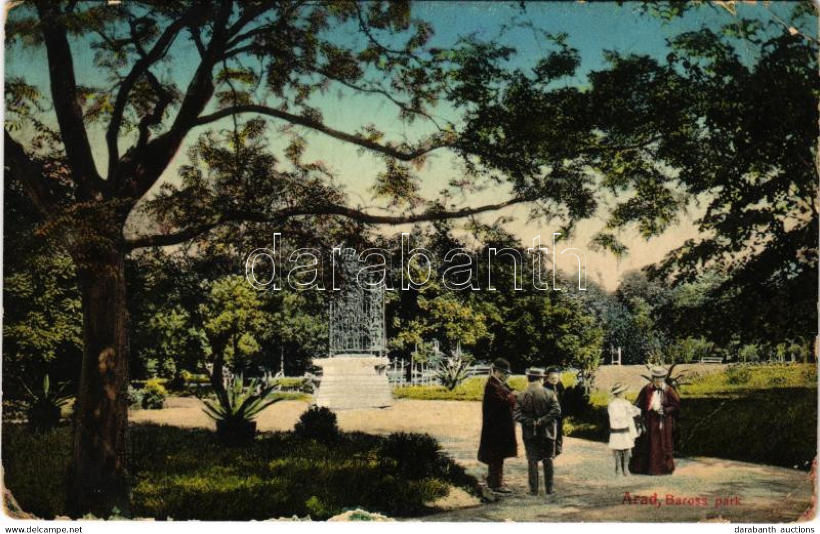 * T3 1912 Arad, Baross Park Az Egykori Szökőkúttal / Park With Fountain (EB) - Ohne Zuordnung