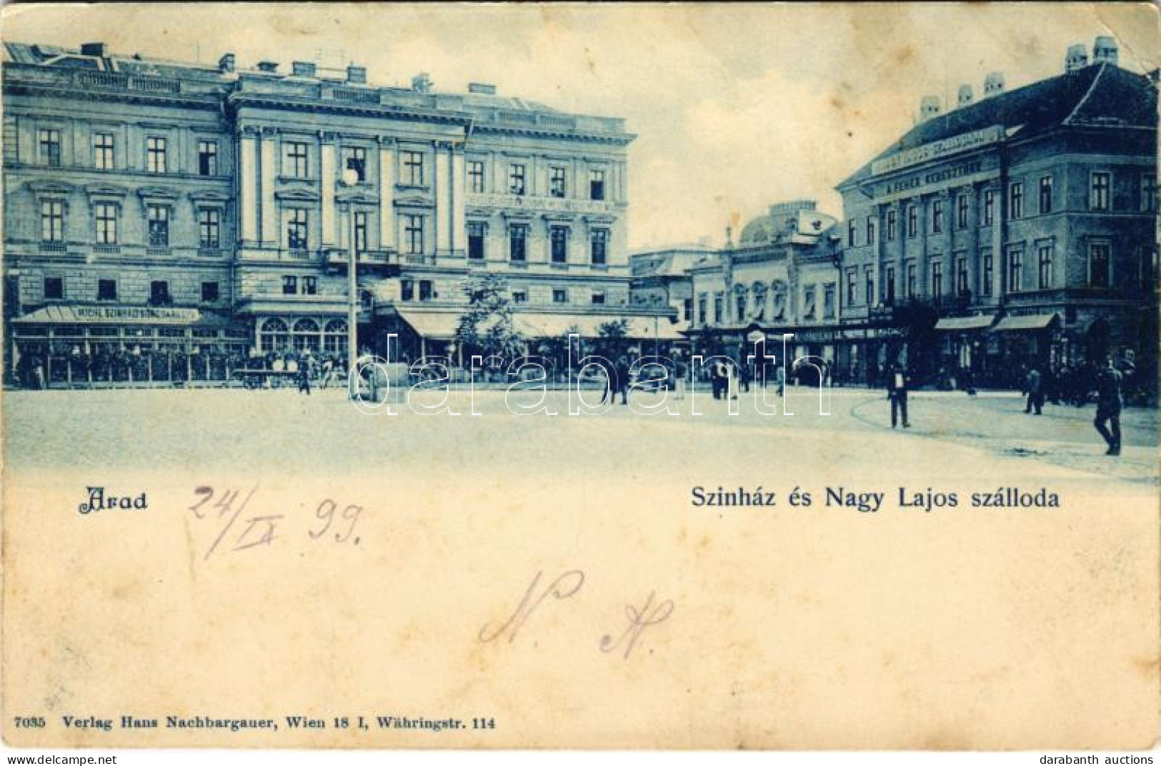 * T3 1899 (Vorläufer) Arad, Színház, Nagy Lajos Szállodája A Fehér Kereszthez, Michl Színházi Sörcsarnoka / Theatre, Bee - Unclassified