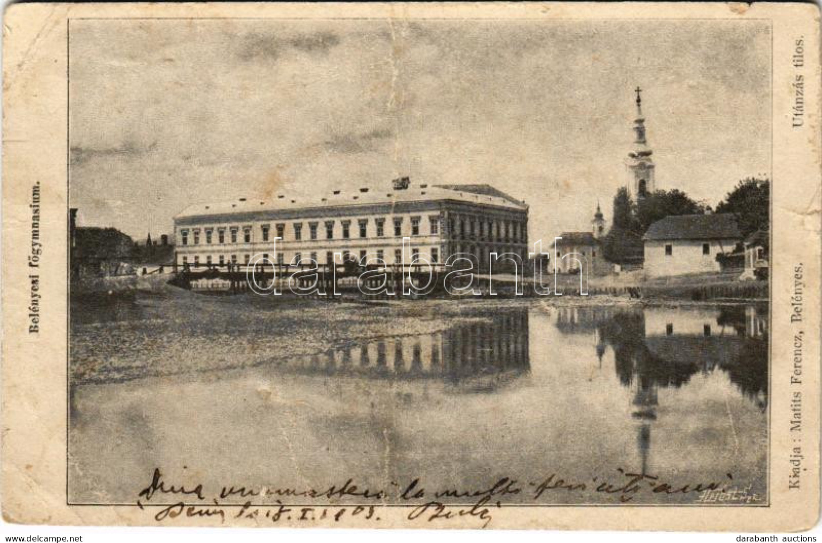 * T4 1903 Belényes, Beius; Főgimnázium. Matits Ferenc Kiadása / School (fa) - Unclassified