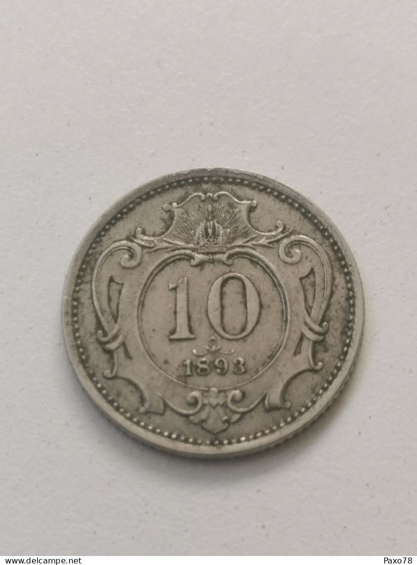 Autriche, 10 Heller Franz Joseph 1893 - Autriche