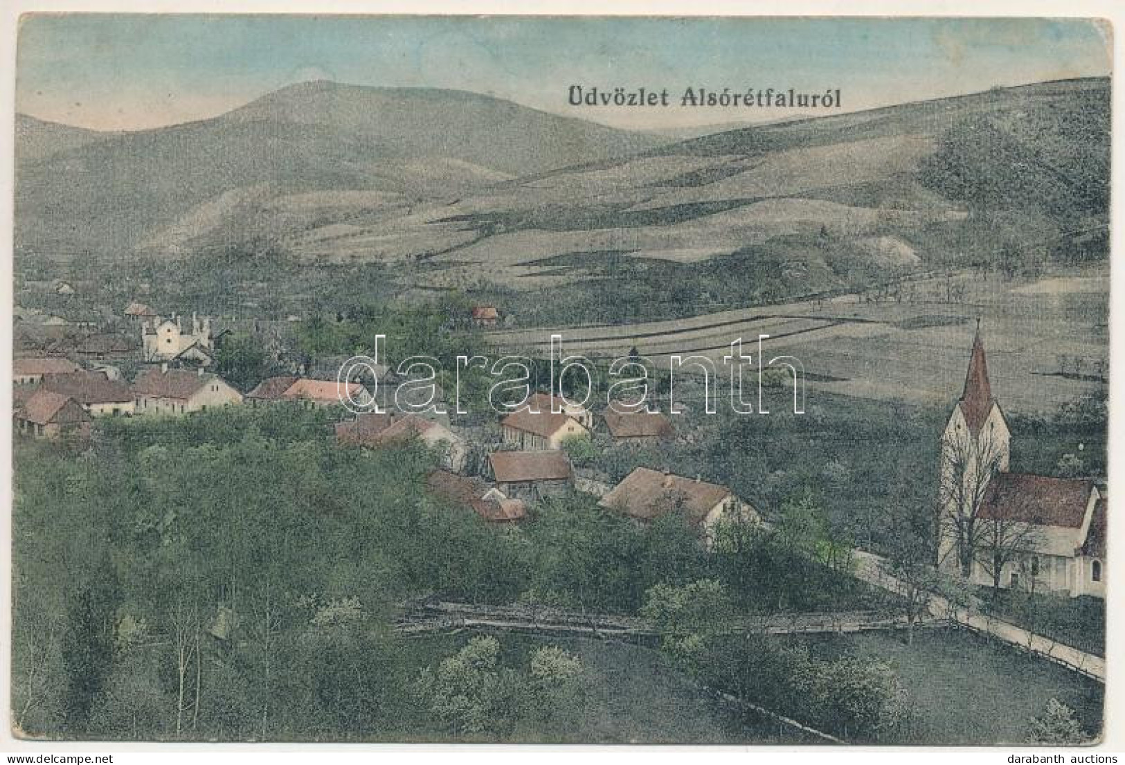 T2/T3 1917 Alsórétfalu, Lúki, Lúky Pod Makytou; Látkép A Zsinagógával / Synagogue (fl) - Ohne Zuordnung