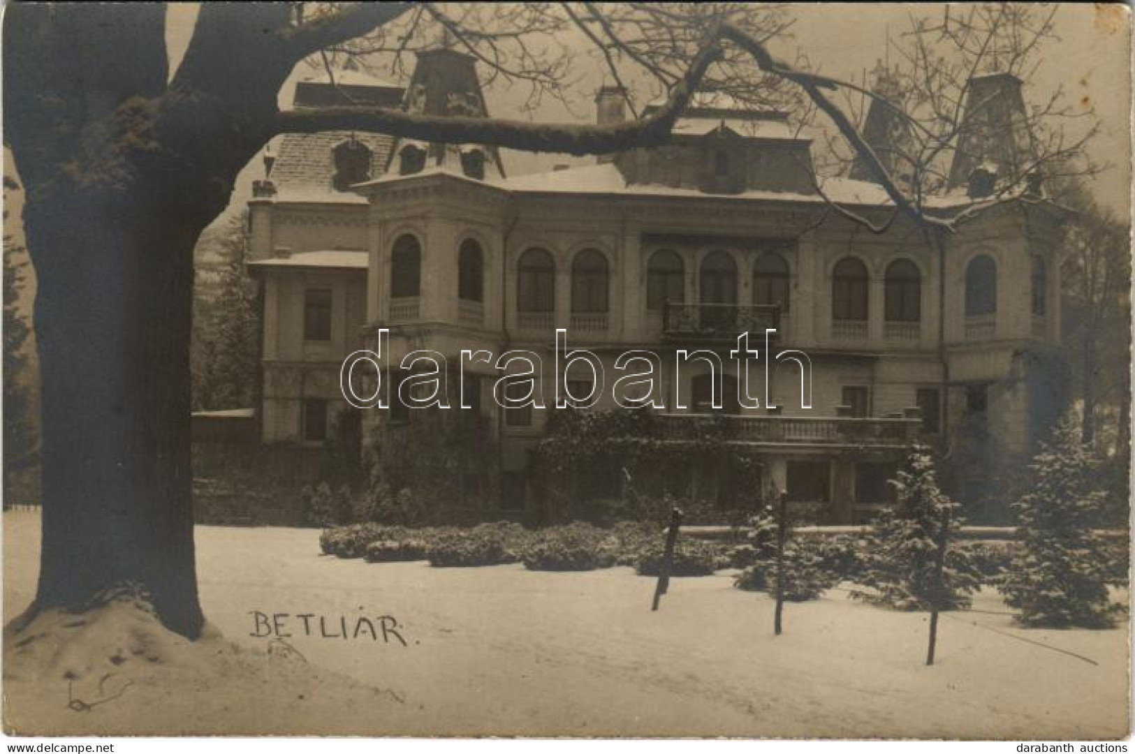 ** T2 Betlér, Betliar (Rozsnyó, Roznava); Gróf Andrássy Kastély Télen / Castle In Winter. Photo - Unclassified