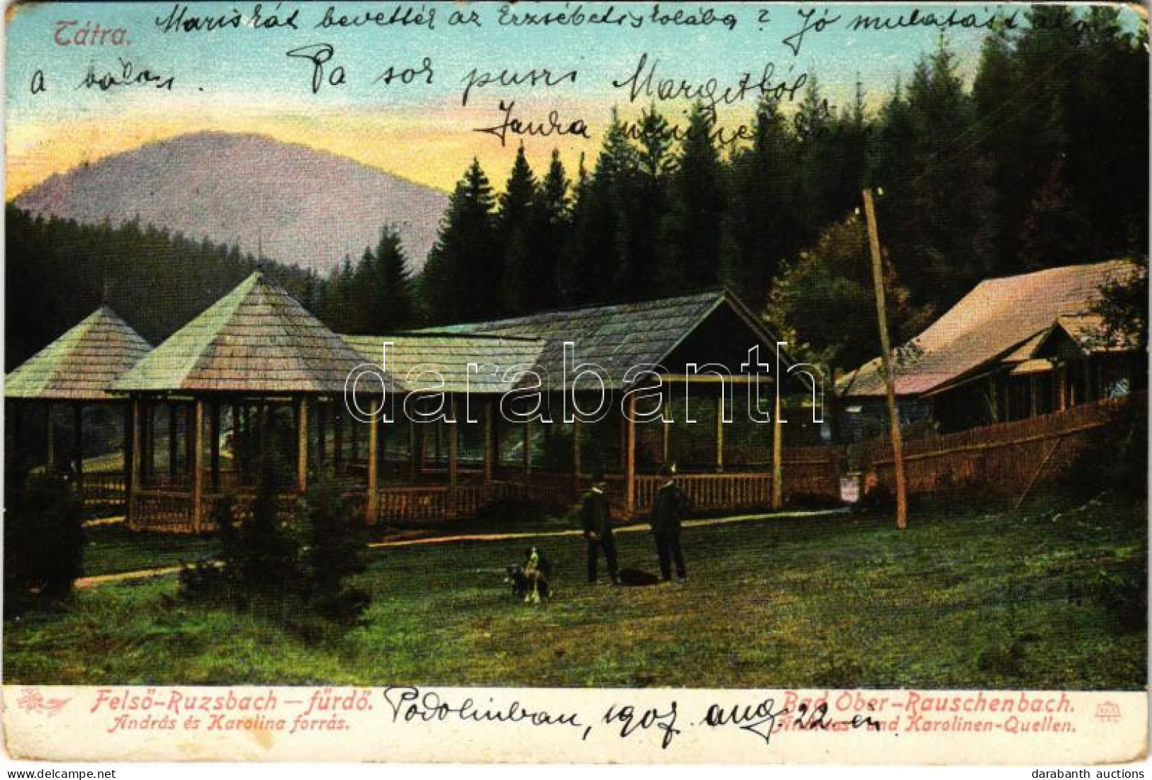 T2/T3 1907 Felsőzúgó-fürdő, Ruzsbachfürdő, Bad Ober Rauschenbach, Kúpele Vysné Ruzbachy; András- és Karolina-forrás. Fei - Ohne Zuordnung