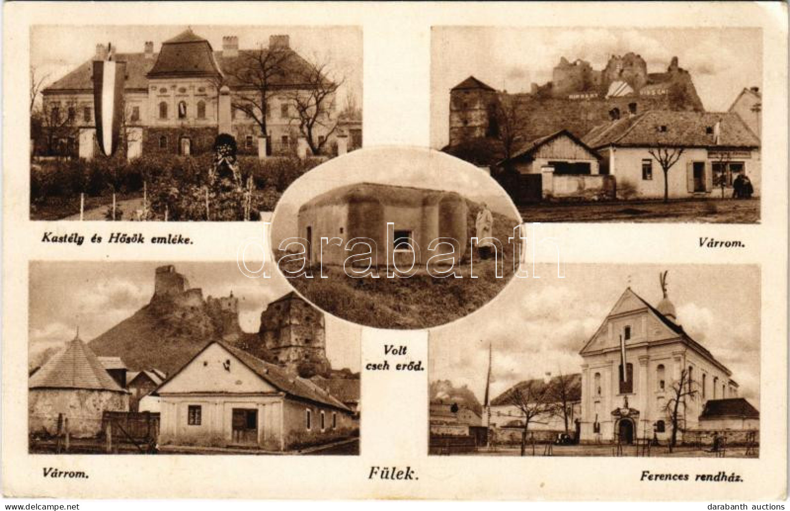 T2 1939 Fülek, Filakovo; Stefani Kastély, Hősök Emléke, Országzászló, Volt Cseh Erőd (betonbunker), Várrom "Mindent Viss - Non Classés