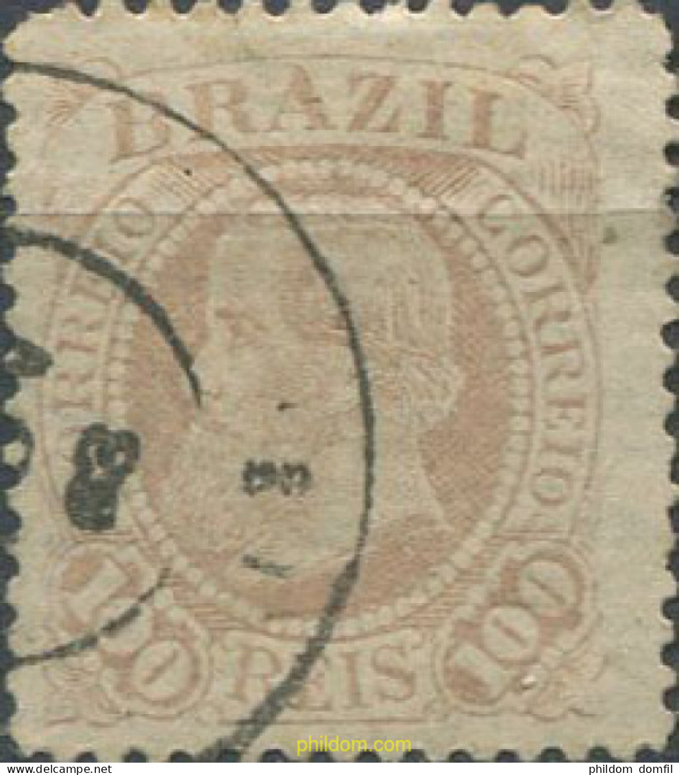 674049 USED BRASIL 1883 PEDRO II, FONDO CUADRICULADO Y FONDO LINEAS - Ongebruikt