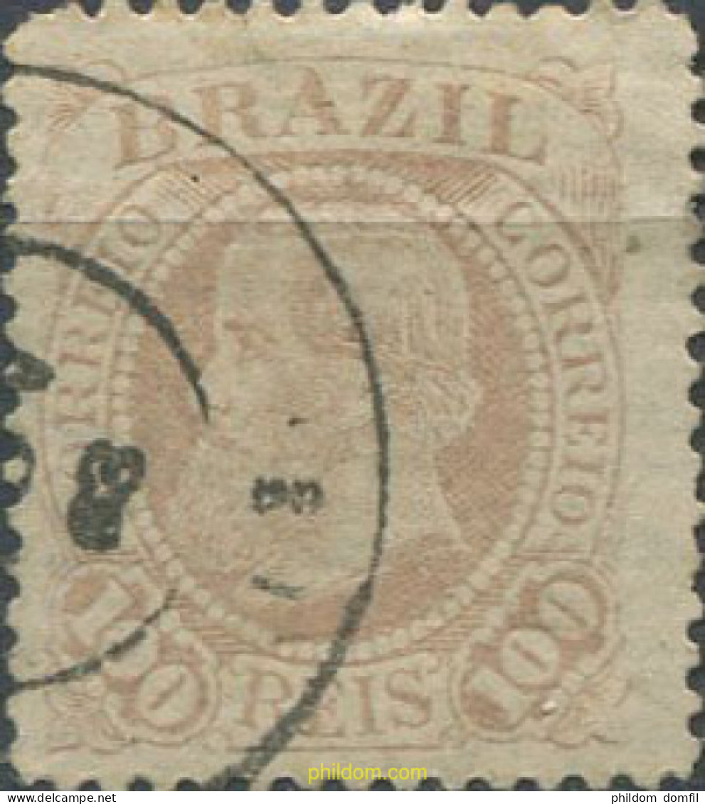 674049 USED BRASIL 1883 PEDRO II, FONDO CUADRICULADO Y FONDO LINEAS - Unused Stamps