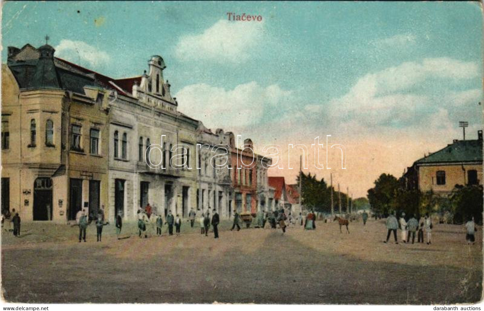 T2/T3 1925 Técső, Tiacevo, Tiachiv, Tyachiv; Fő Tér / Main Square (EK) - Ohne Zuordnung