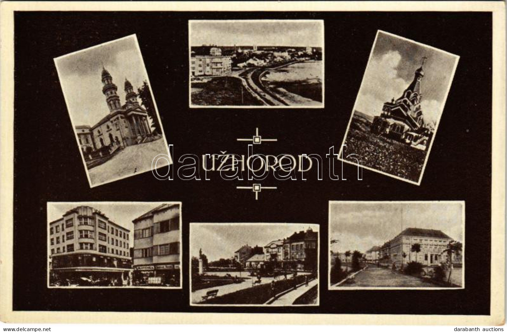 ** T2/T3 Ungvár, Uzshorod, Uzhhorod, Uzhorod; Mozaiklap / Multi-view Postcard (felületi Sérülés / Surface Damage) - Unclassified