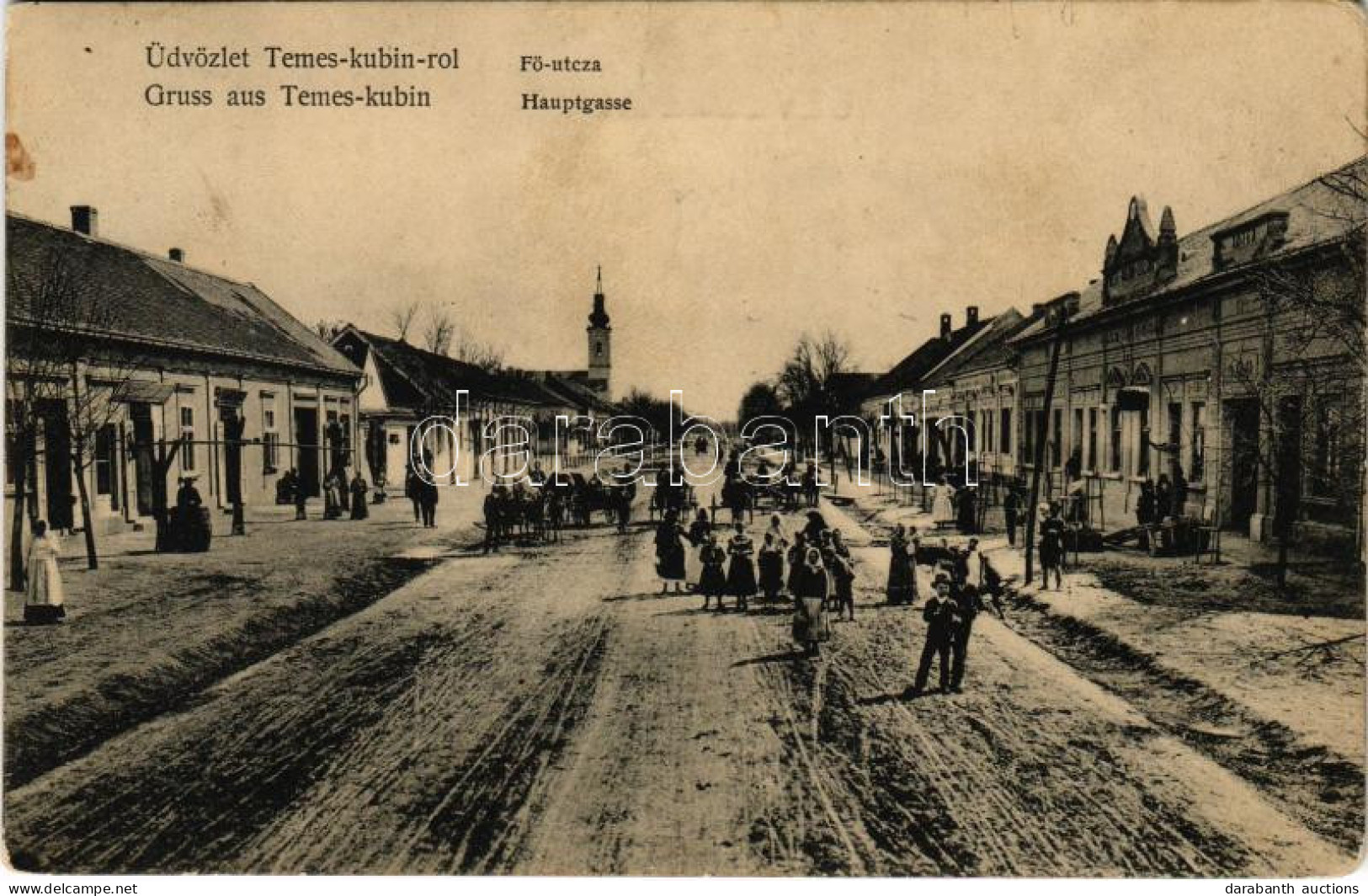 T2/T3 1910 Kevevára, Temeskubin, Kovin; Fő Utca, üzletek. Batka Sándor Felvétele / Hauptgasse / Main Street, Shops (fl) - Ohne Zuordnung
