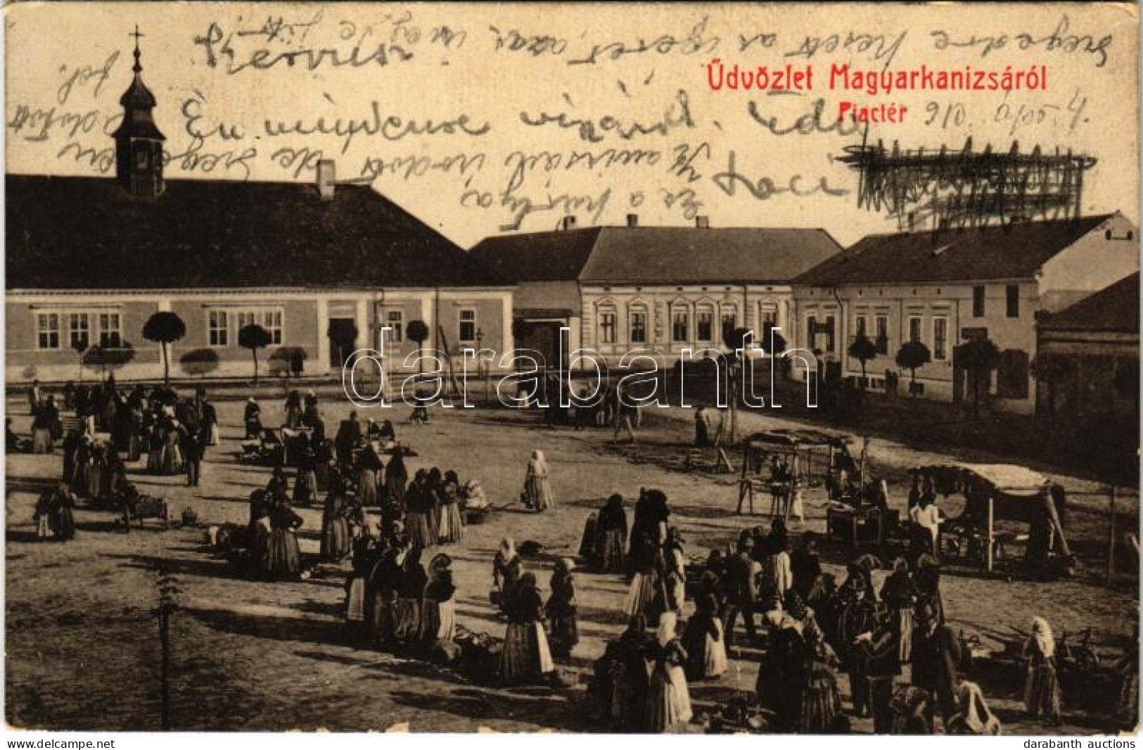 T2/T3 1910 Magyarkanizsa, Ókanizsa, Ó-Kanizsa, Stara Kanjiza; Piactér. W.L. Bp. 2161. Szilágyi Sándor Kiadása / Market S - Unclassified