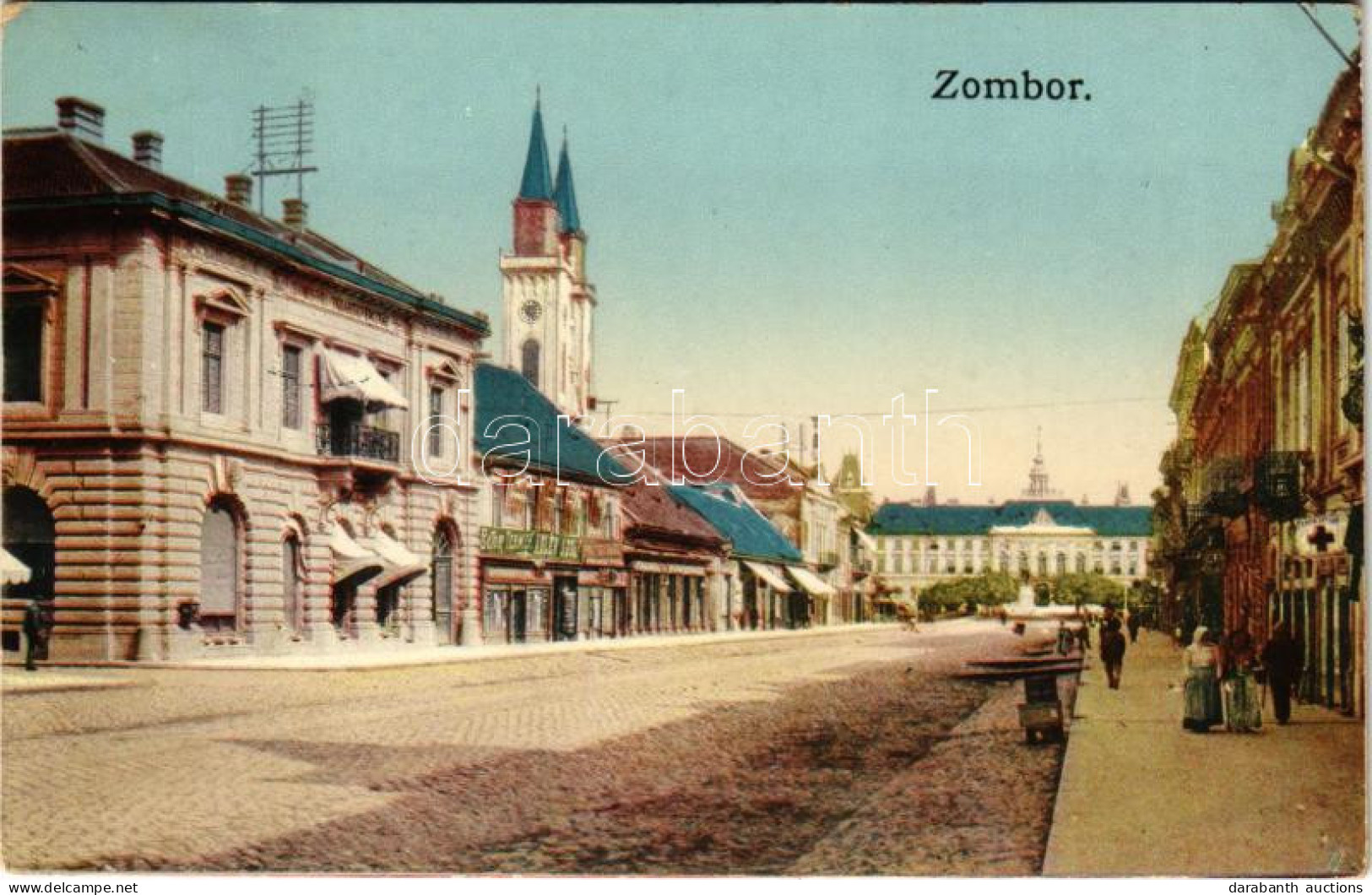 T2/T3 1913 Zombor, Sombor; Utca, Adler Adolf üzlete, Gyógyszertár / Street View, Shop, Pharmacy (Rb) - Zonder Classificatie