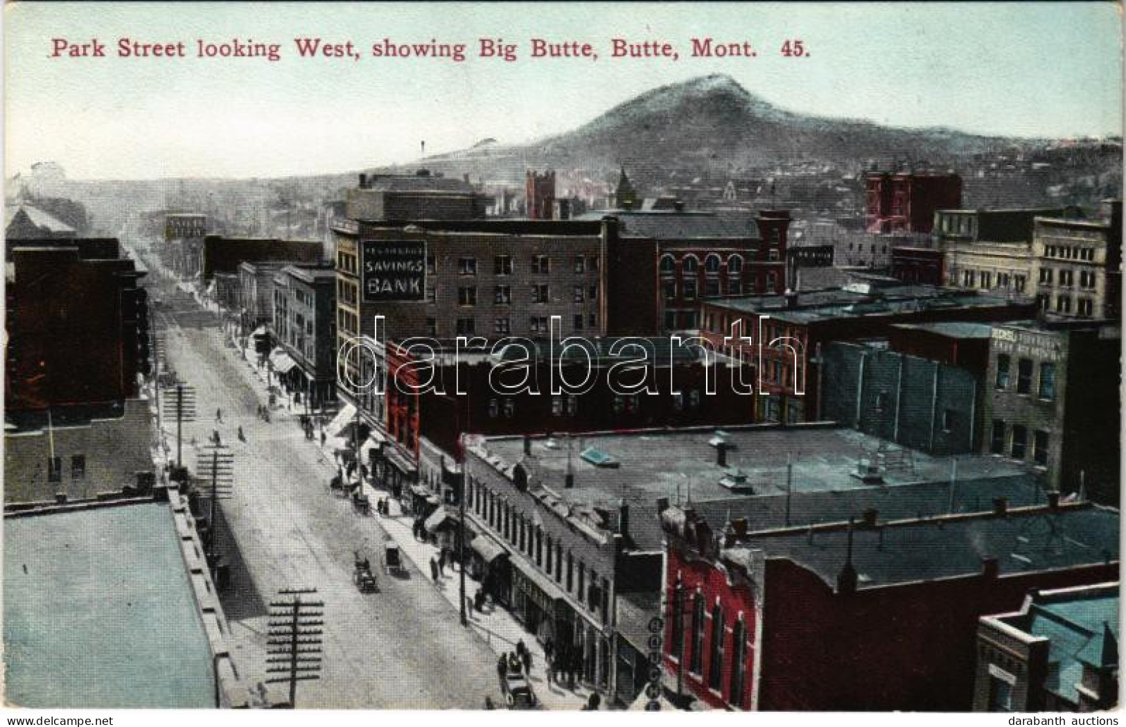 ** T1/T2 Butte (Montana), Park Street Looking West, Showing Big Butte, Savings Bank - Non Classés