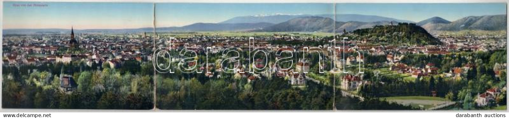 * T3/T4 Graz, Von Der Hilmwarte / General View, 3-tiled Panorama Card (r) - Non Classés