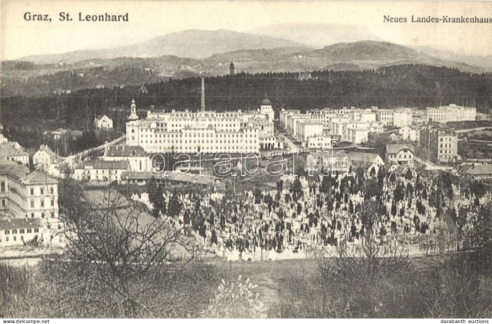 ** T1 Graz, St. Leonhard; Neues Landes-Krankenhaus / Hospital With Cemetery - Non Classés