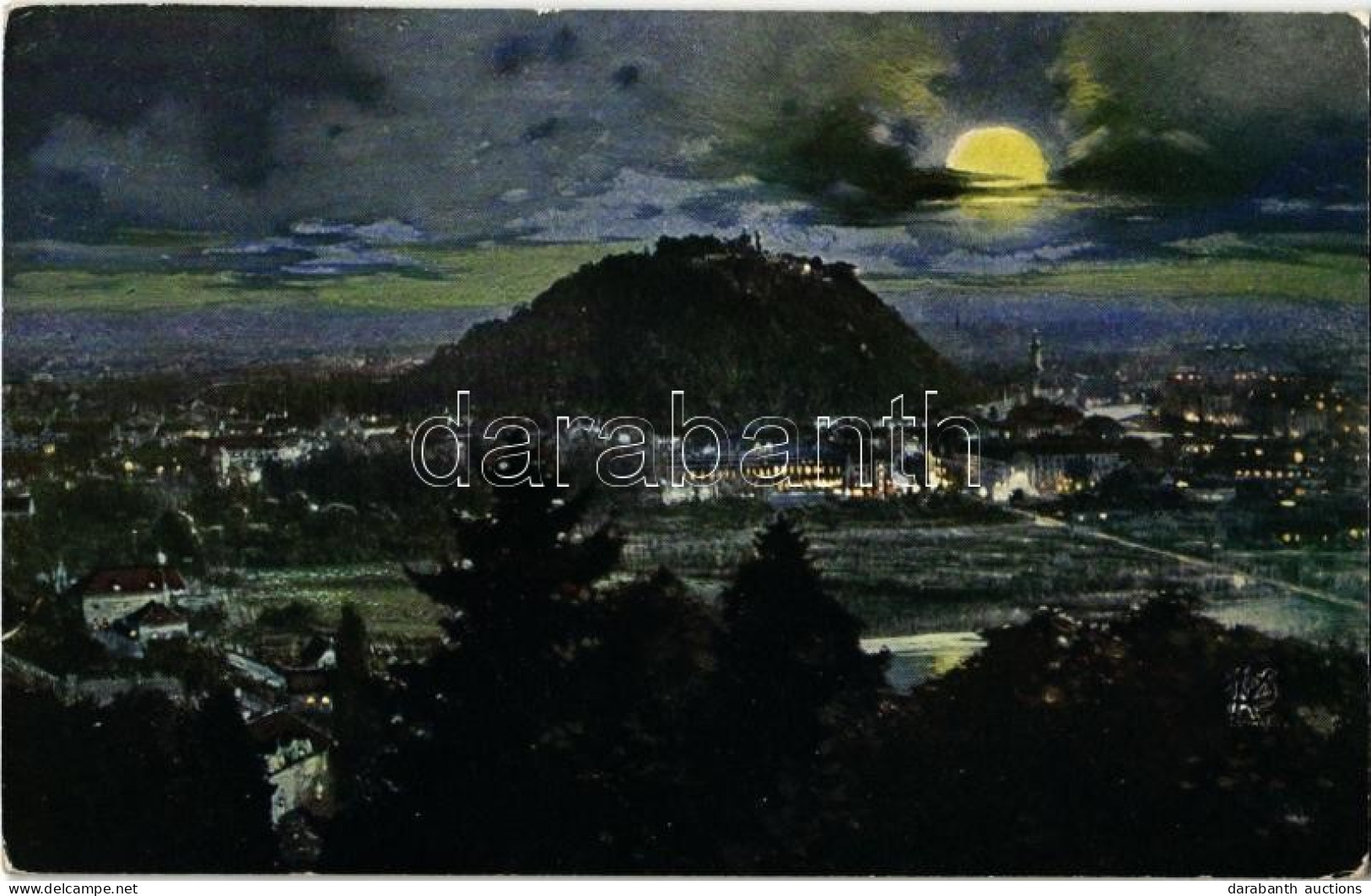 * T2/T3 Graz, Totale / General View, Town At Night (worn Corners) - Sin Clasificación