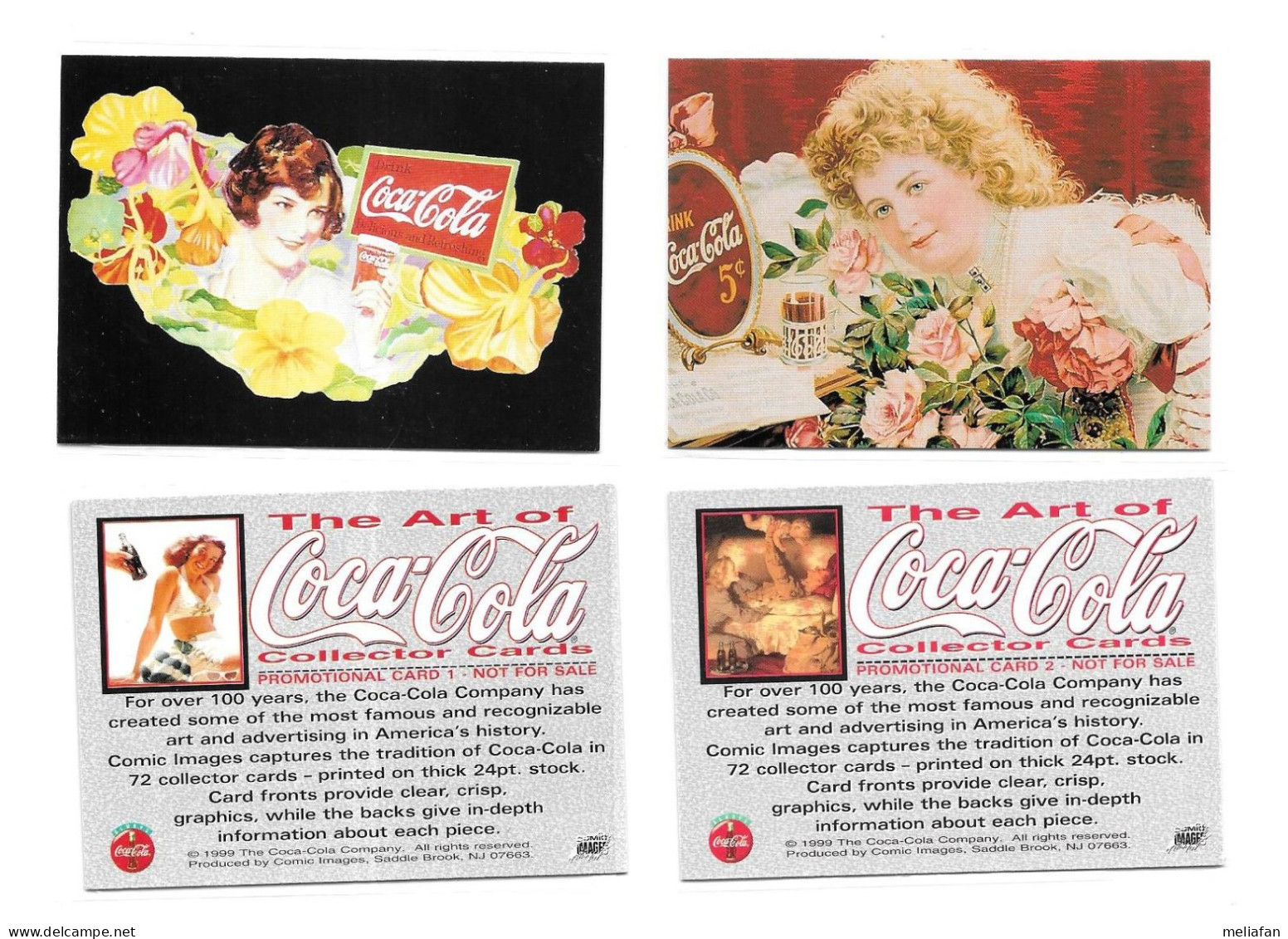 BC22 -  2 PROMO CARDS COMIC IMAGE - THE ART OF COCA COLA - Sonstige & Ohne Zuordnung