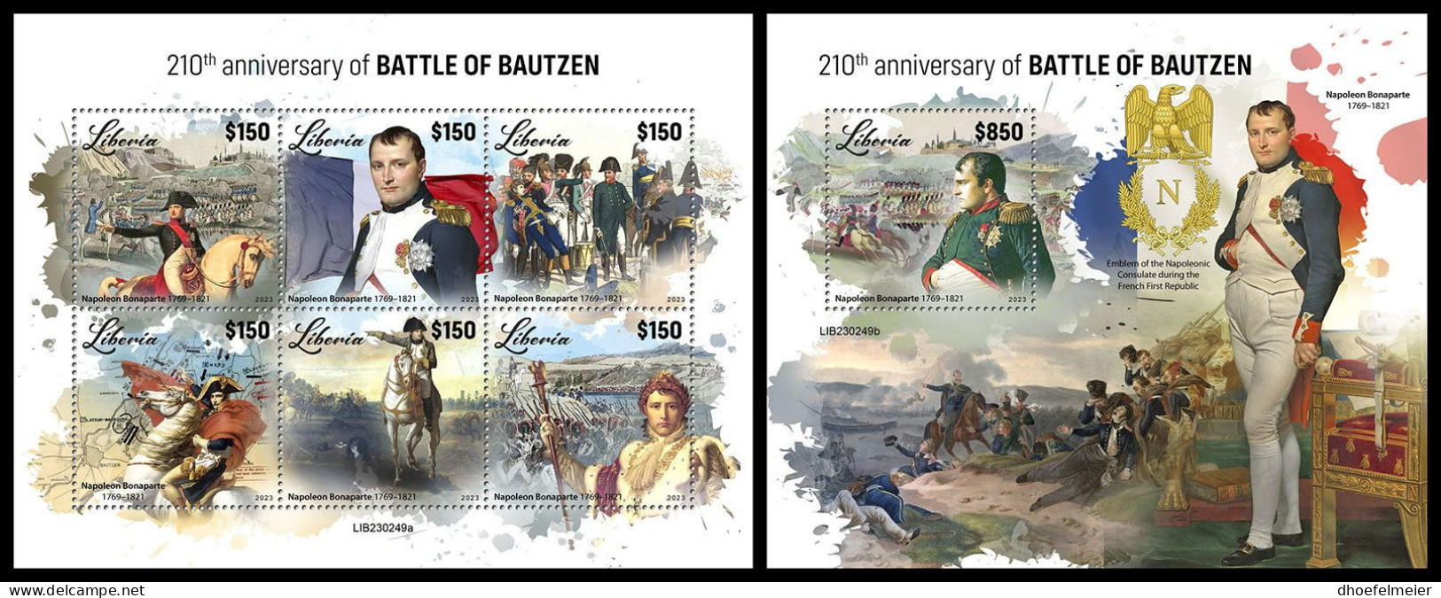 LIBERIA 2023 MNH Battle Of Bautzen Schlacht Bei Bautzen Napoleon M/S+S/S – OFFICIAL ISSUE – DHQ2402 - Franz. Revolution