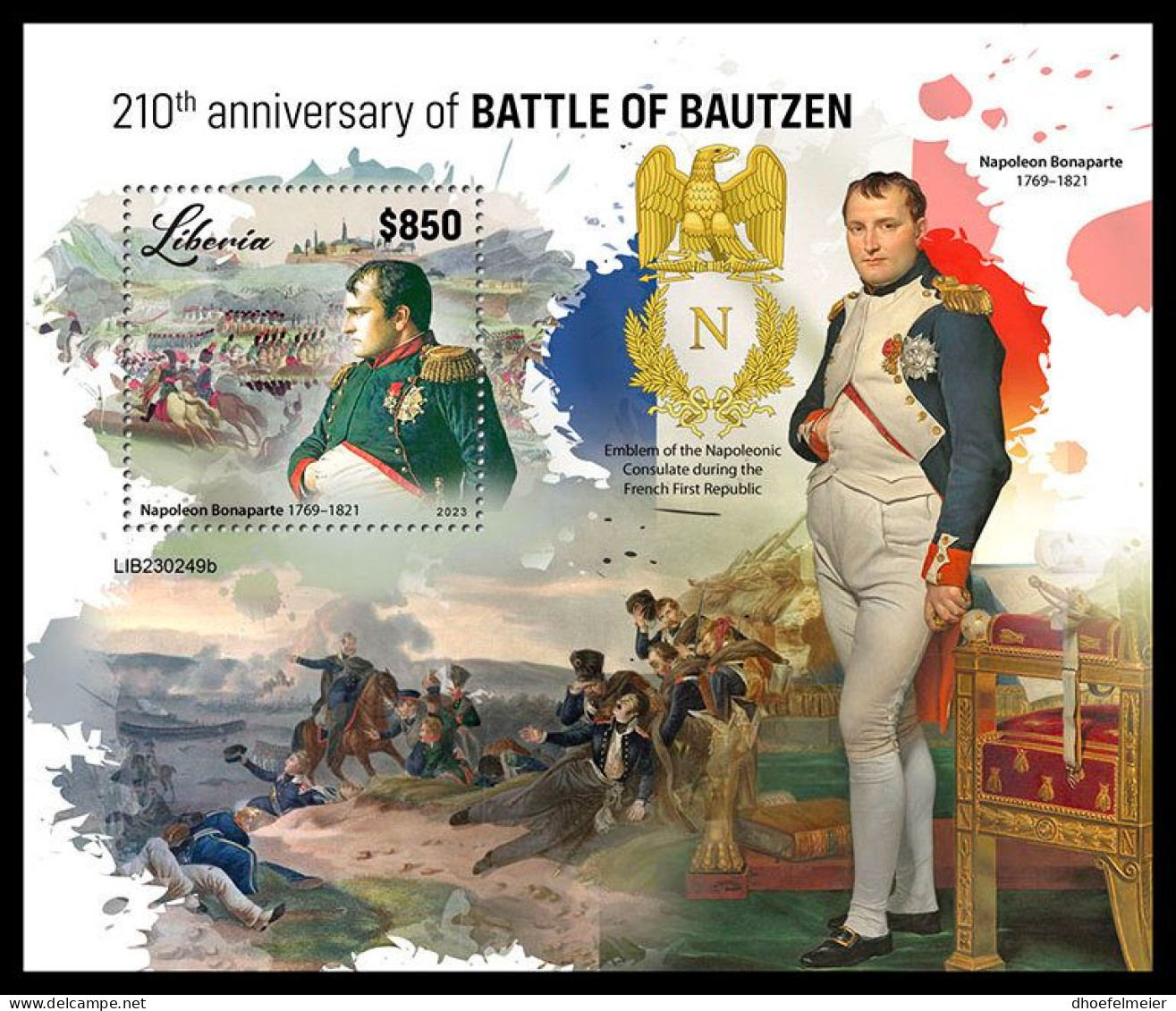 LIBERIA 2023 MNH Battle Of Bautzen Schlacht Bei Bautzen Napoleon S/S – OFFICIAL ISSUE – DHQ2402 - Rivoluzione Francese