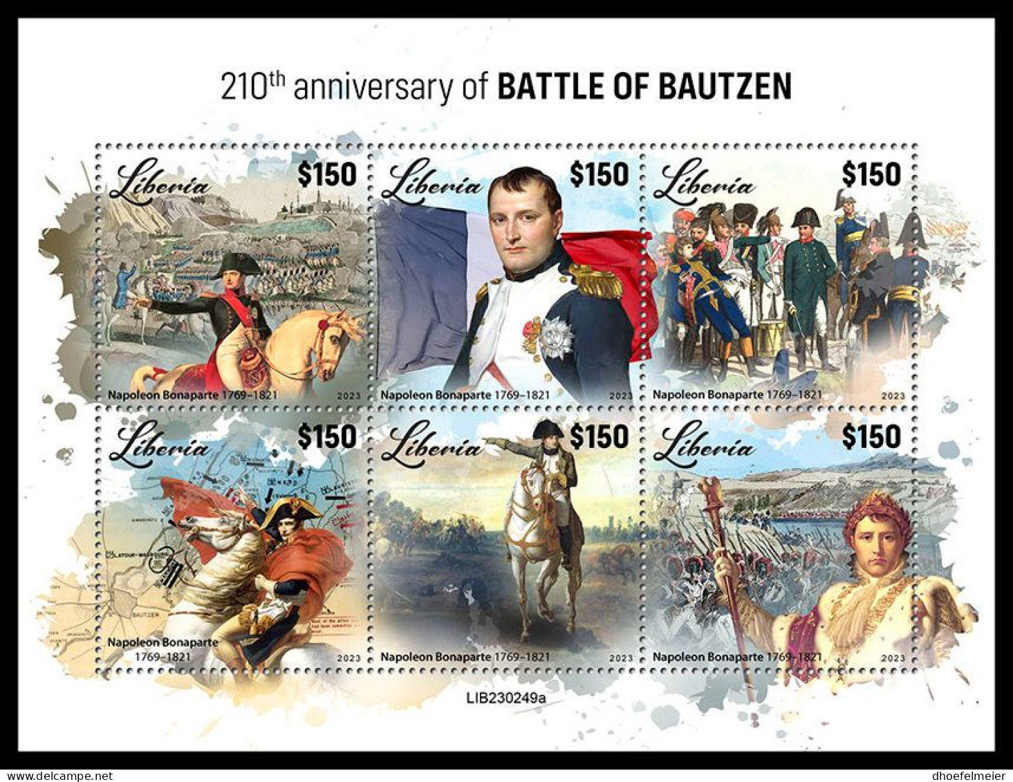 LIBERIA 2023 MNH Battle Of Bautzen Schlacht Bei Bautzen Napoleon M/S – OFFICIAL ISSUE – DHQ2402 - Franz. Revolution