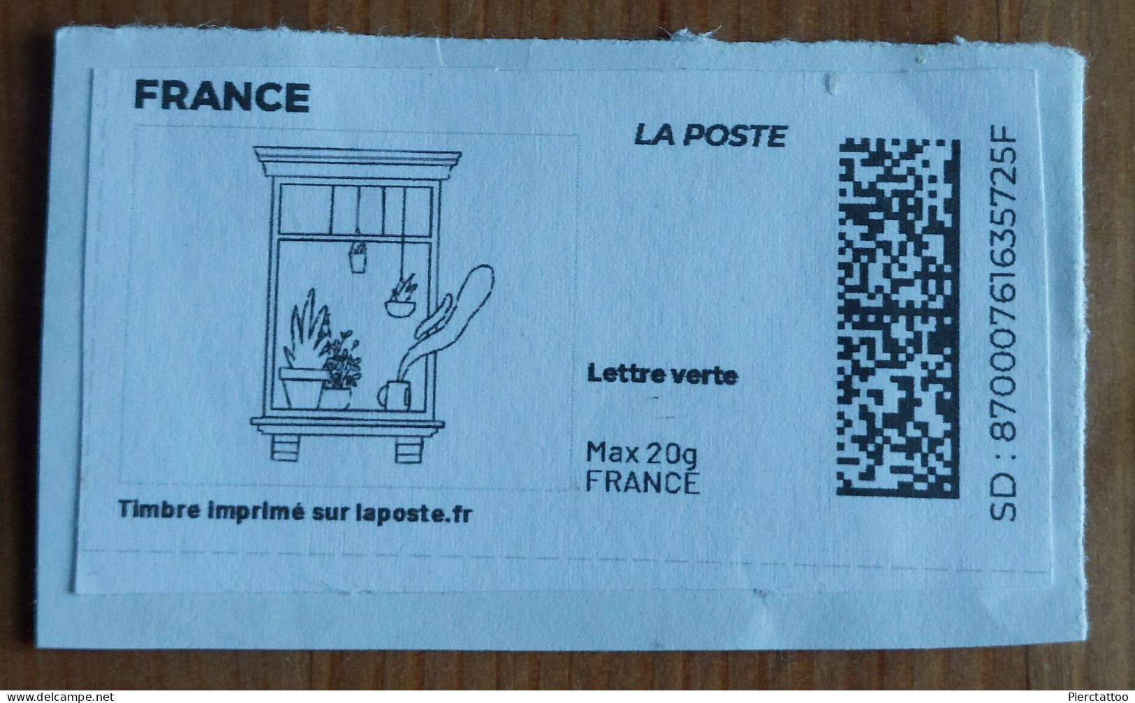 Timbre En Ligne "Fenêtre" (Lettre Verte) - France - Printable Stamps (Montimbrenligne)