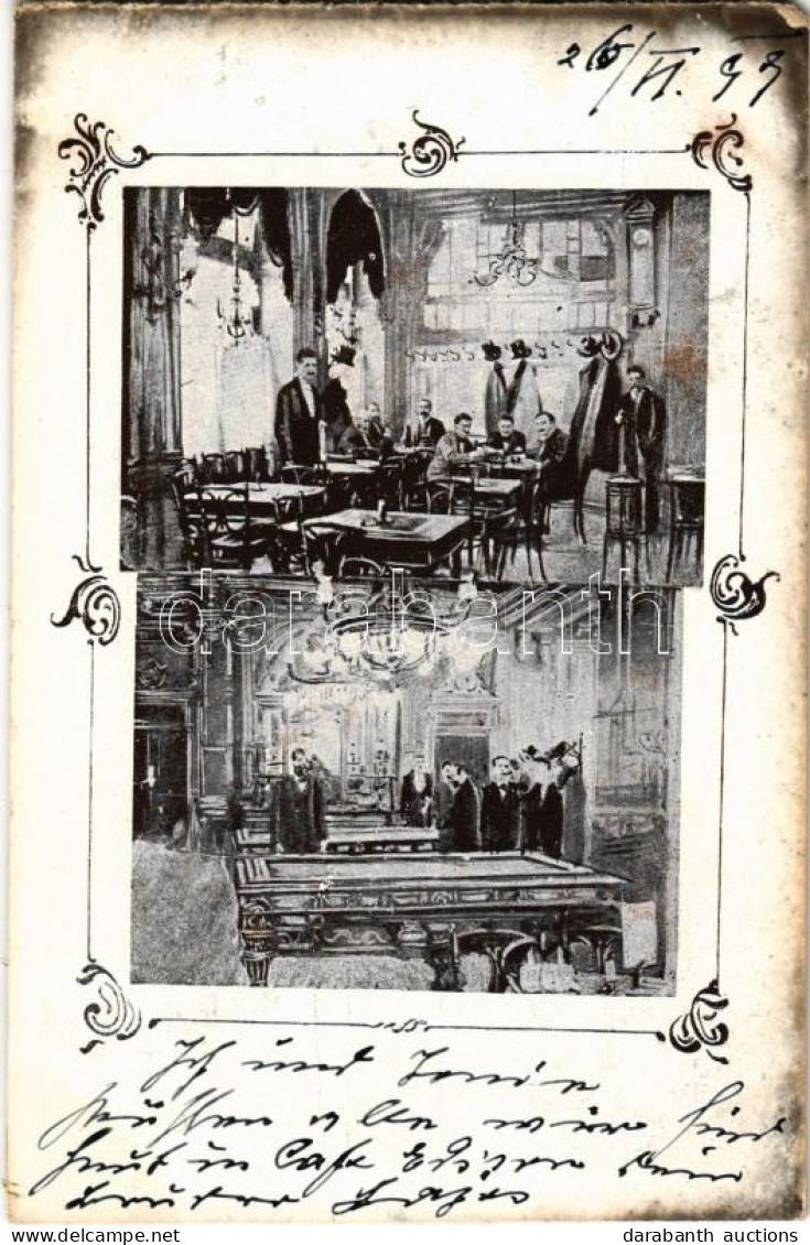 * T2/T3 1899 (Vorläufer) Wien, Vienna, Bécs I. J. Bachler's Café Edison, Interior, Billiard Room - Non Classés