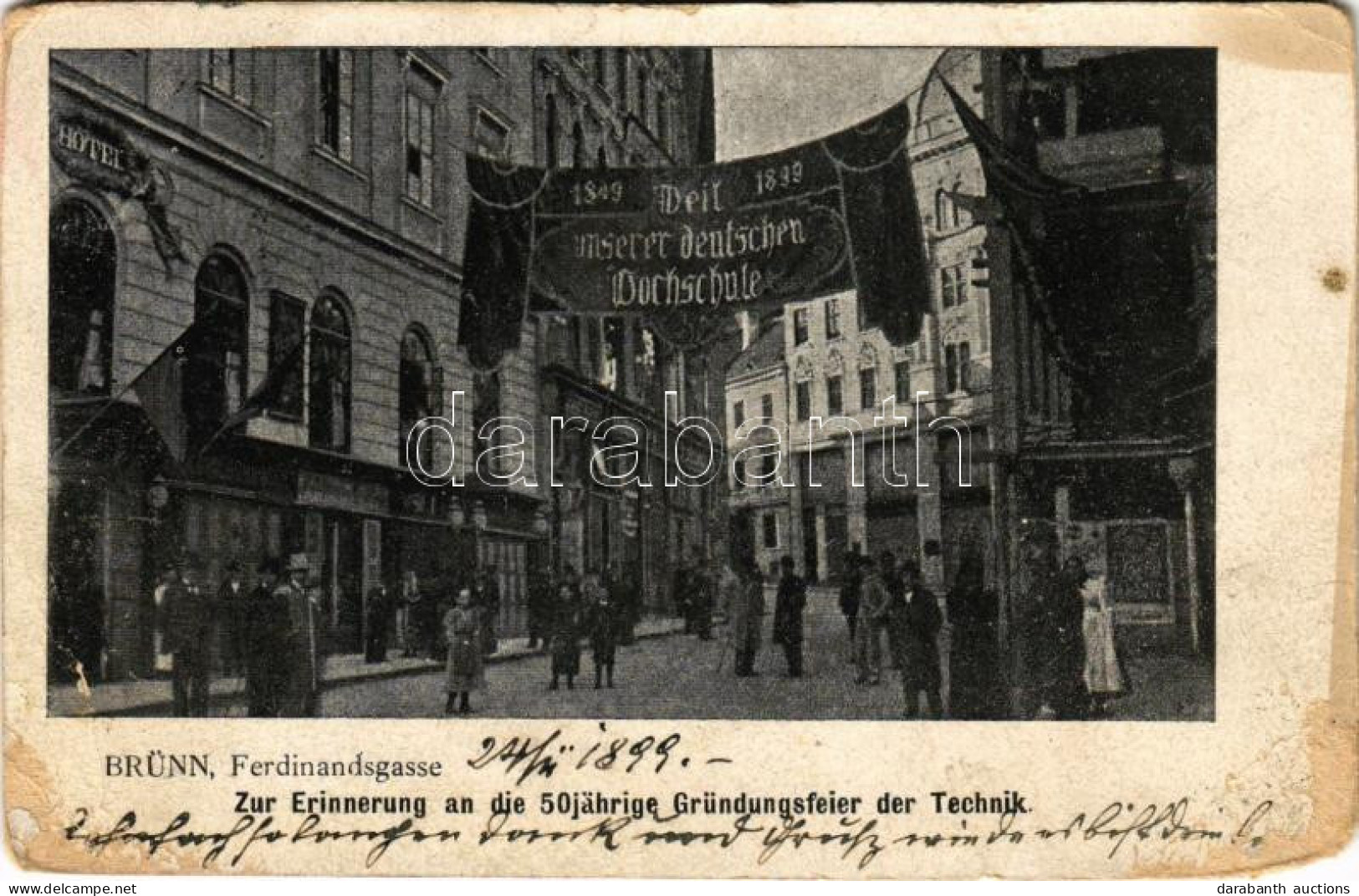 T3/T4 1899 (Vorläufer) Brno, Brünn; Ferdinandsgasse, Zur Erinnerung An Die 50 Jähriger Gründungsfeier Der Technik, 1849- - Unclassified