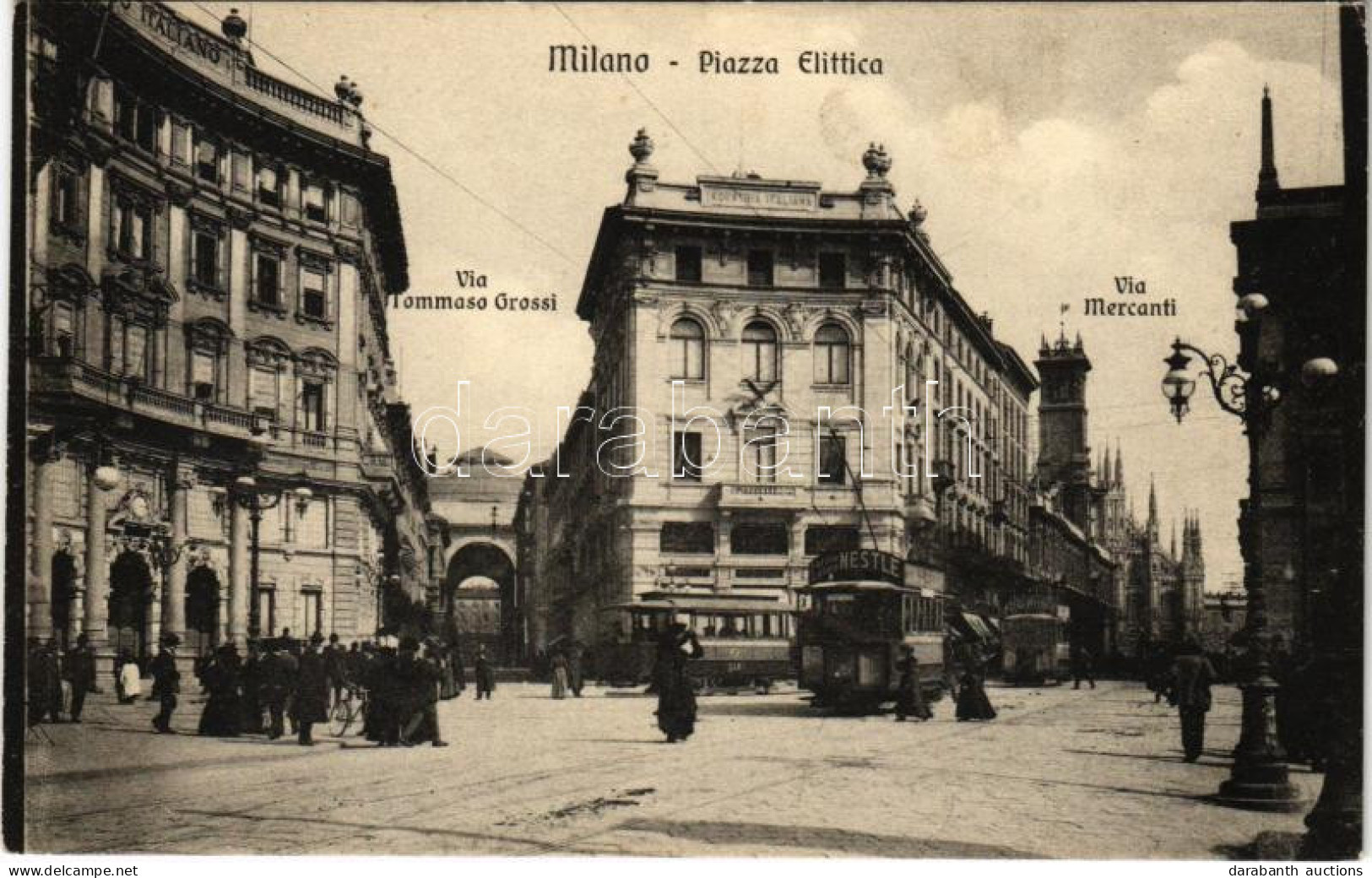 ** T1 Milano, Piazza Elittica, Via Tommaso Grossi, Via Mercanti / Square And Streets, Tram With Nestle Advertisement - Ohne Zuordnung