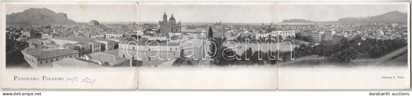 T2/T3 1901 Palermo. 3-tiled Folding Panoramacard (small Tear) - Non Classificati