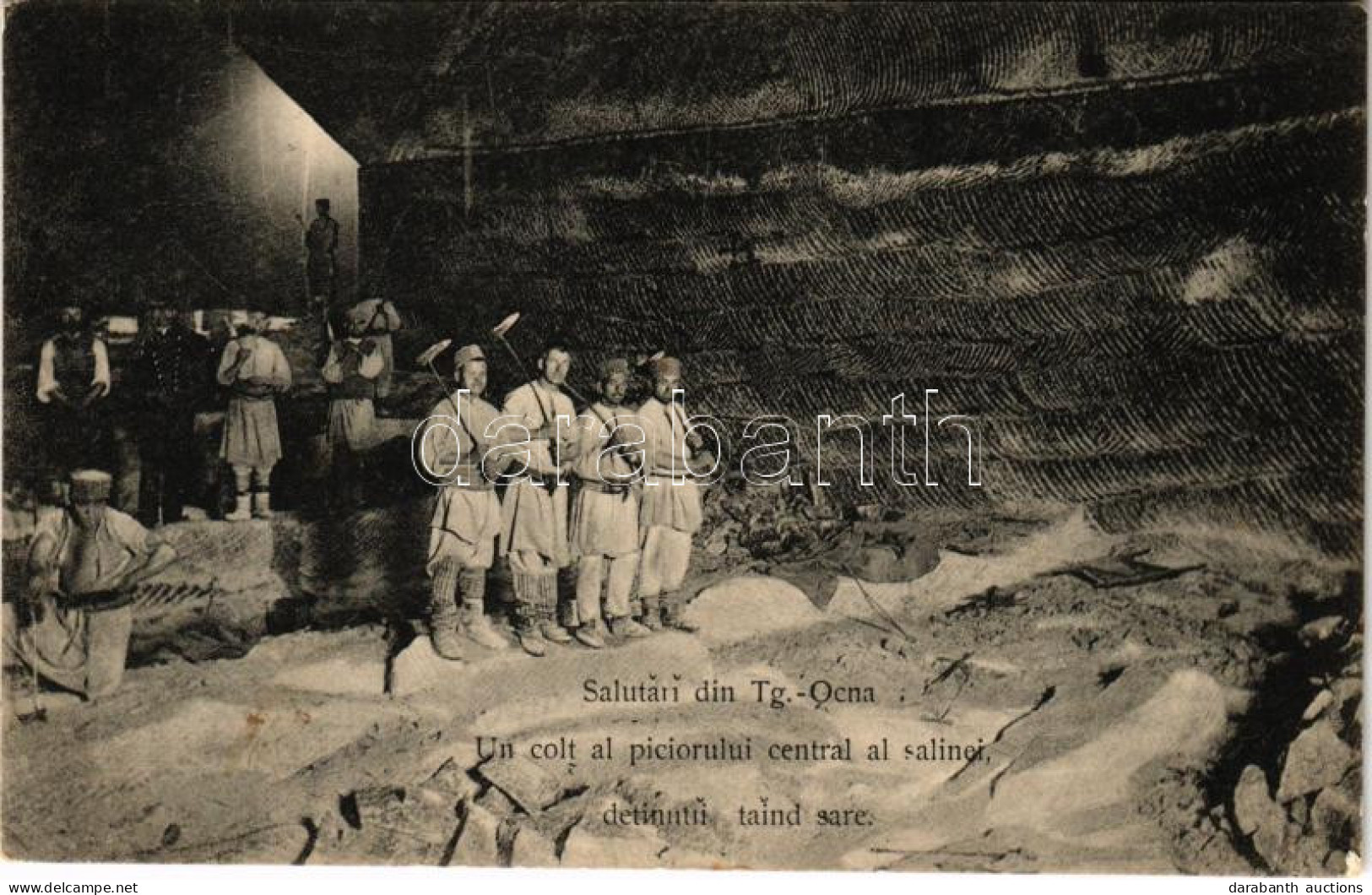 T2/T3 1930 Targu Ocna, Aknavásár; Un Colt Al Piciorului Central Al Salinei Detinutii Taind Sare / Salt Mine, Prisoners C - Non Classificati