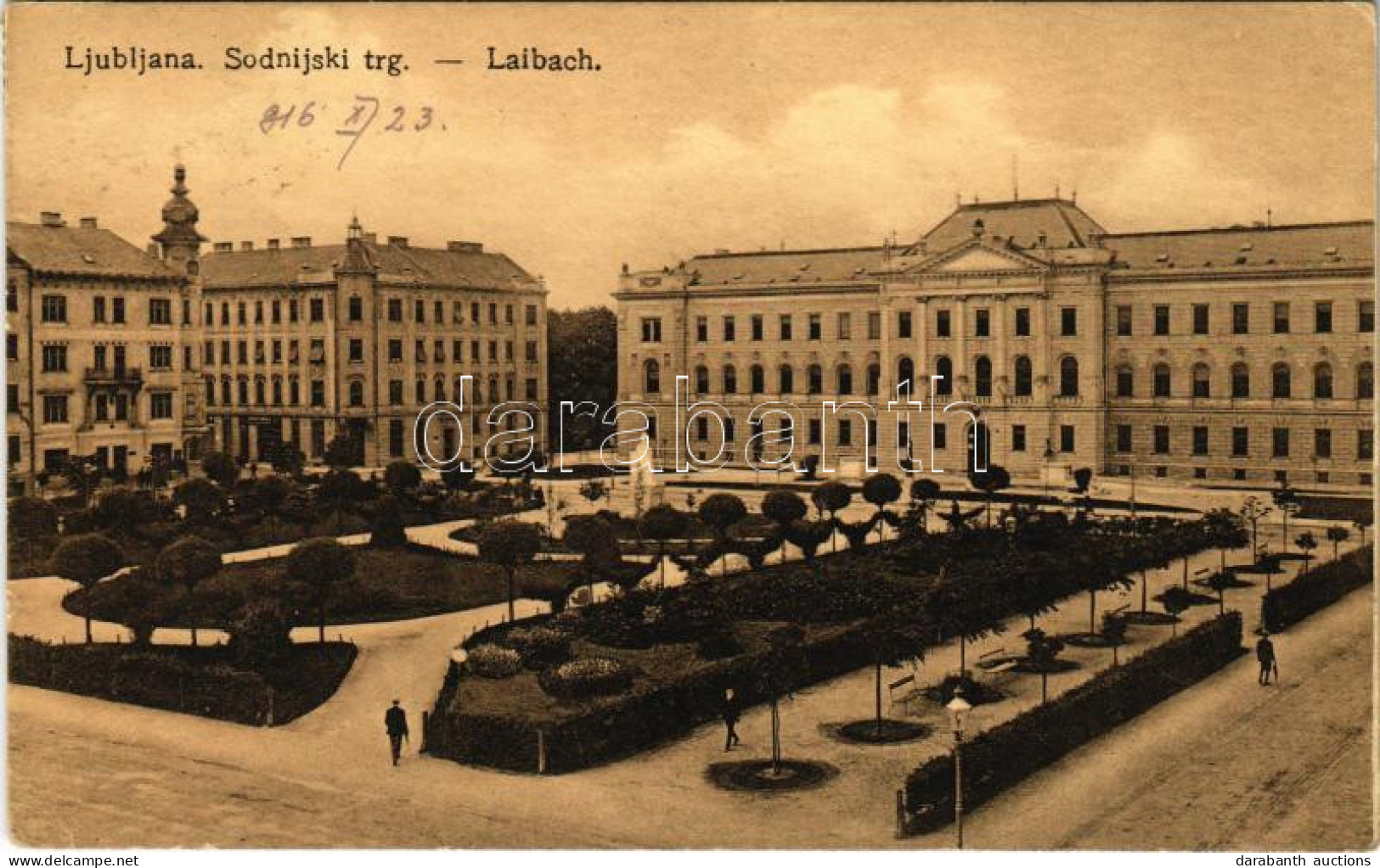 T2/T3 1916 Ljubljana, Laibach; Sodnijski Trg / Square (EK) - Ohne Zuordnung