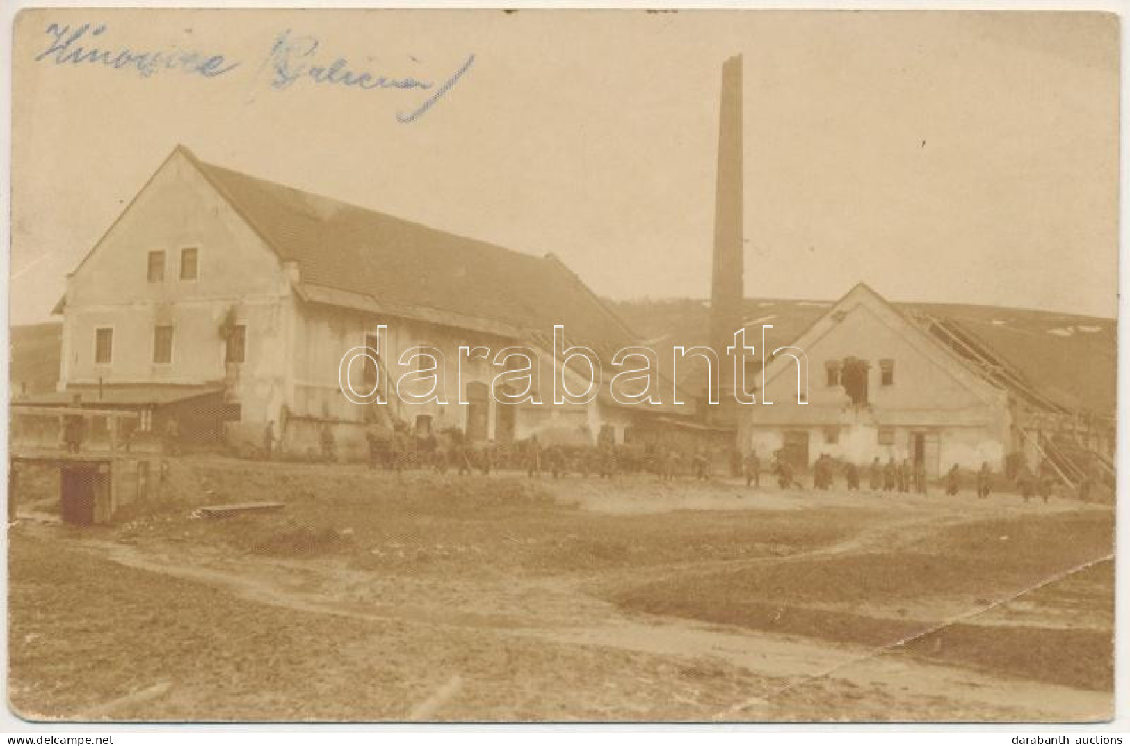 * T3/T4 Hynovychi, Hinowice (Galicia); WWI Military, Soldiers At The Factory. Photo (EB) - Unclassified