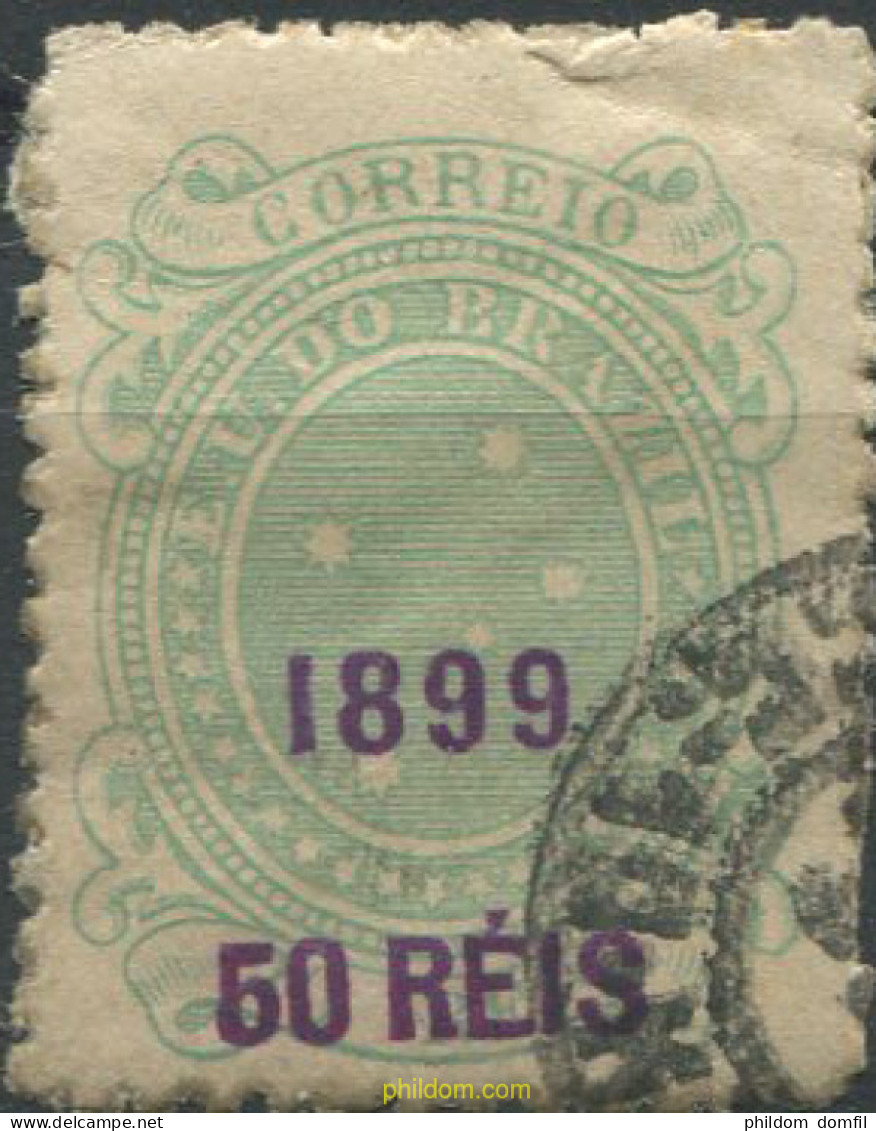 674263 USED BRASIL 1899 SELLOS DEL 1880 SOBRECARGA VIOLETA - Unused Stamps