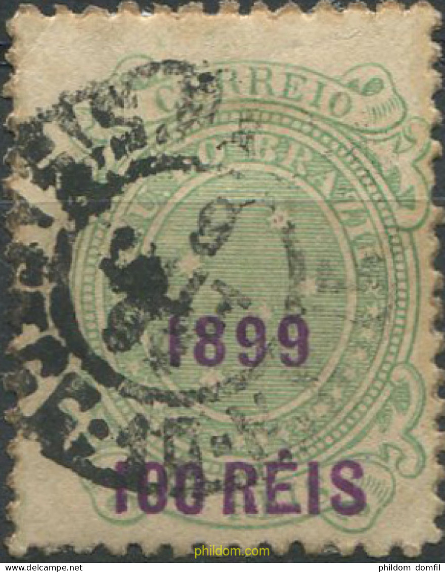 674264 USED BRASIL 1899 SELLOS DEL 1880 SOBRECARGA VIOLETA - Unused Stamps