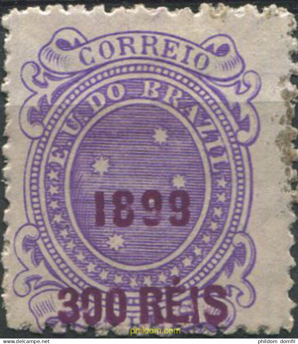 674265 USED BRASIL 1899 SELLOS DEL 1880 SOBRECARGA VIOLETA - Unused Stamps