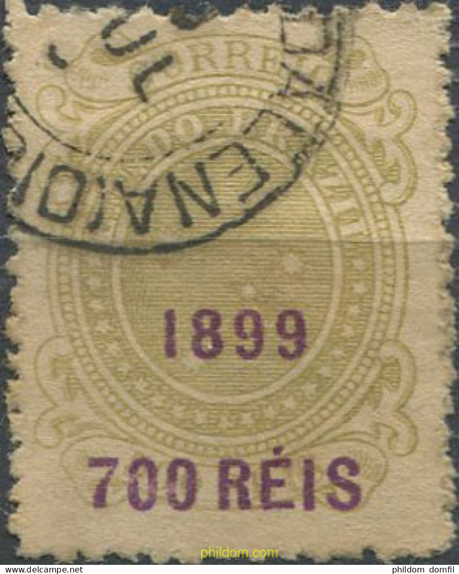 674267 USED BRASIL 1899 SELLOS DEL 1880 SOBRECARGA VIOLETA - Unused Stamps