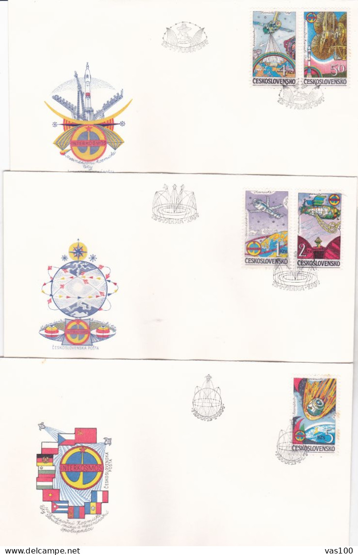 SPACE 3  COVERS  FDC  CIRCULATED 1984 Tchécoslovaquie - Lettres & Documents