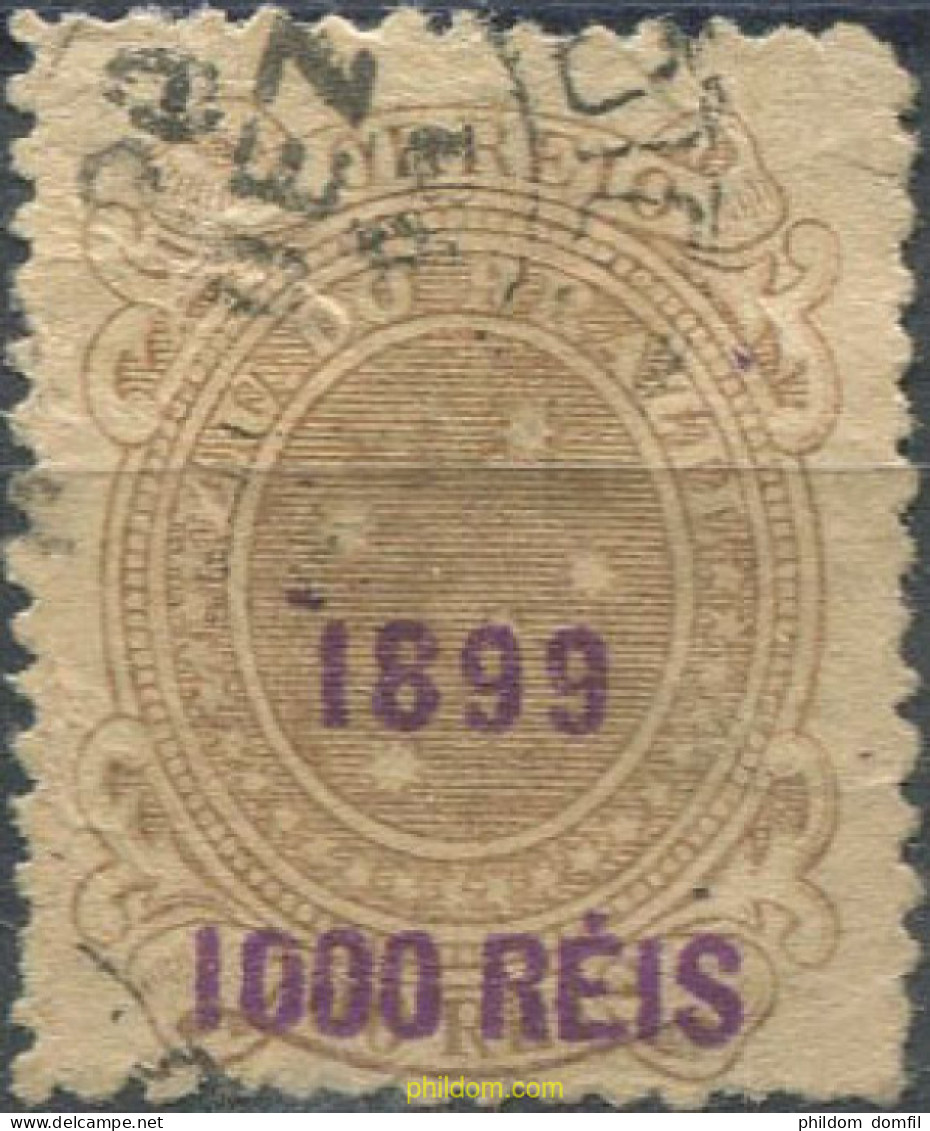 674268 USED BRASIL 1899 SELLOS DEL 1880 SOBRECARGA VIOLETA - Unused Stamps