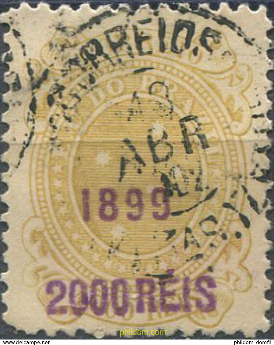 674269 USED BRASIL 1899 SELLOS DEL 1880 SOBRECARGA VIOLETA - Neufs