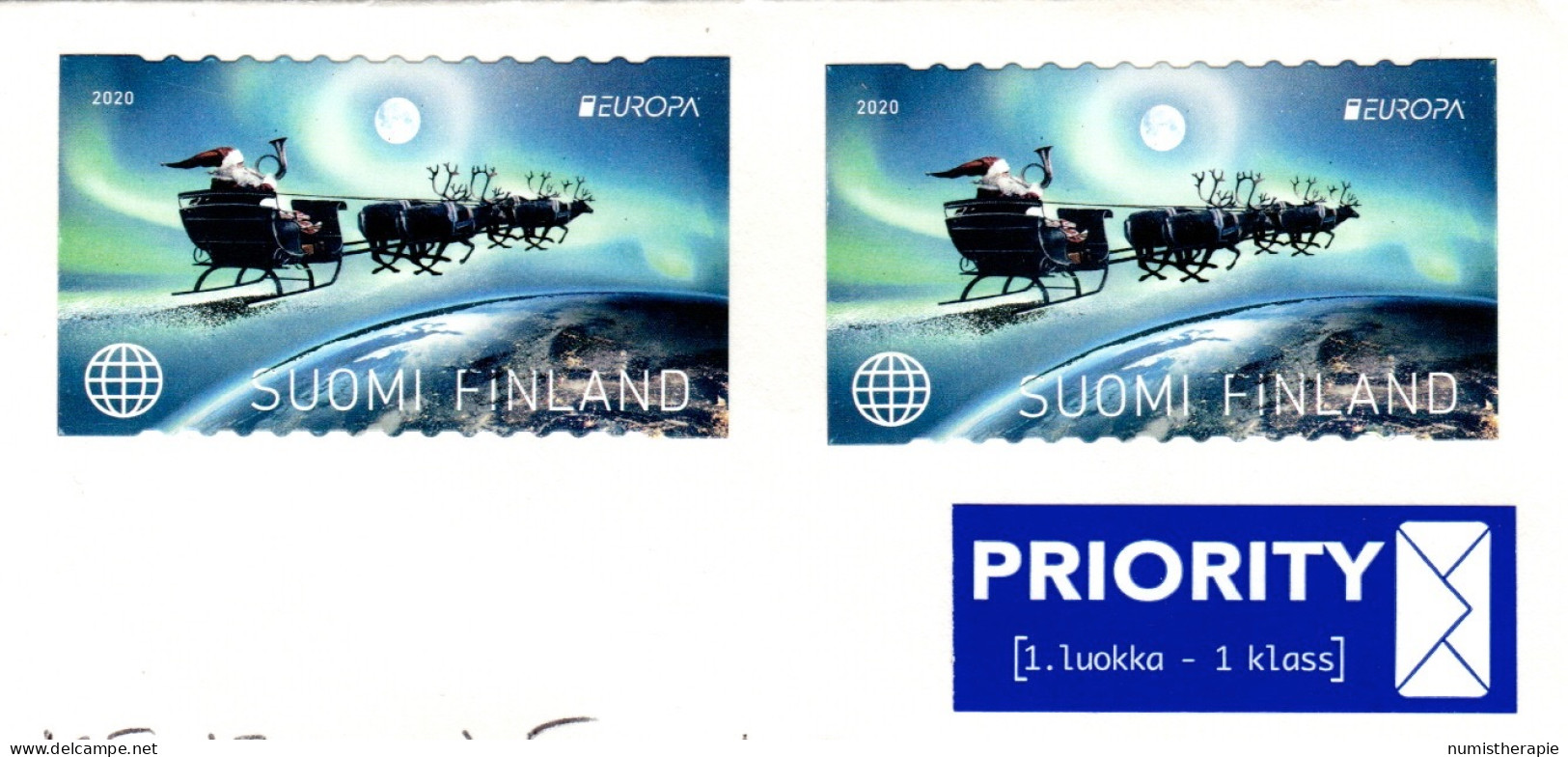 Enveloppe Arrivée De La Finlande Avec 2 Beaux Timbres De Noël 2020 Non-oblitérés - Otros & Sin Clasificación