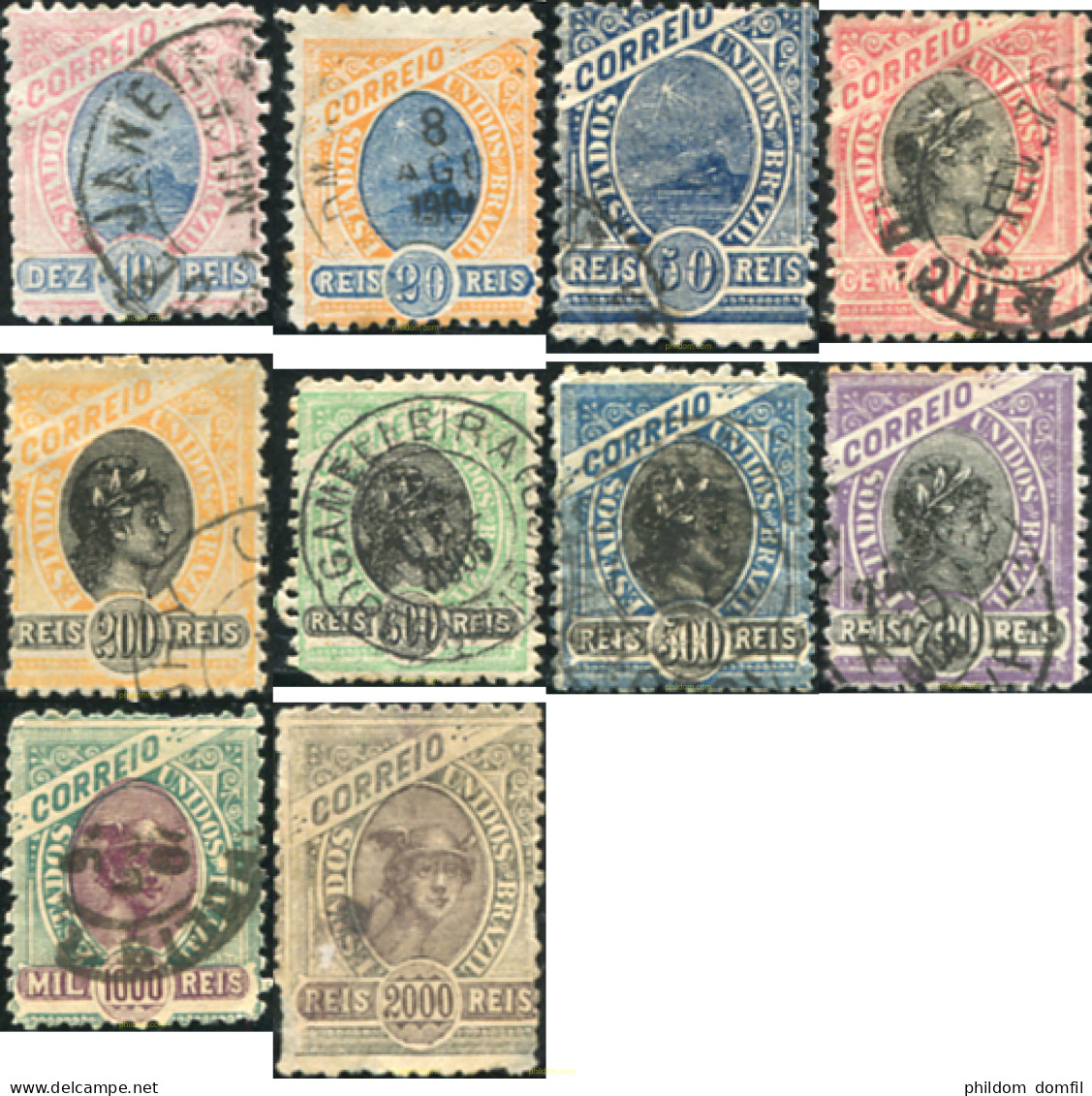 674115 USED BRASIL 1894 GRAVADOS - Unused Stamps