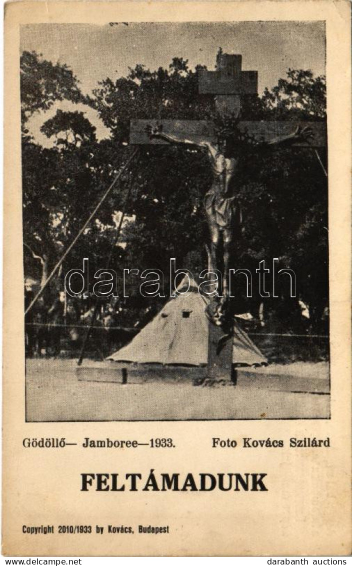 * T2/T3 1933 Gödöllő, Feltámadunk! A Kép Bal Sarkában, Krisztus Jobb Kezénél A Falombok A Természet Csodálatos Játékából - Non Classificati