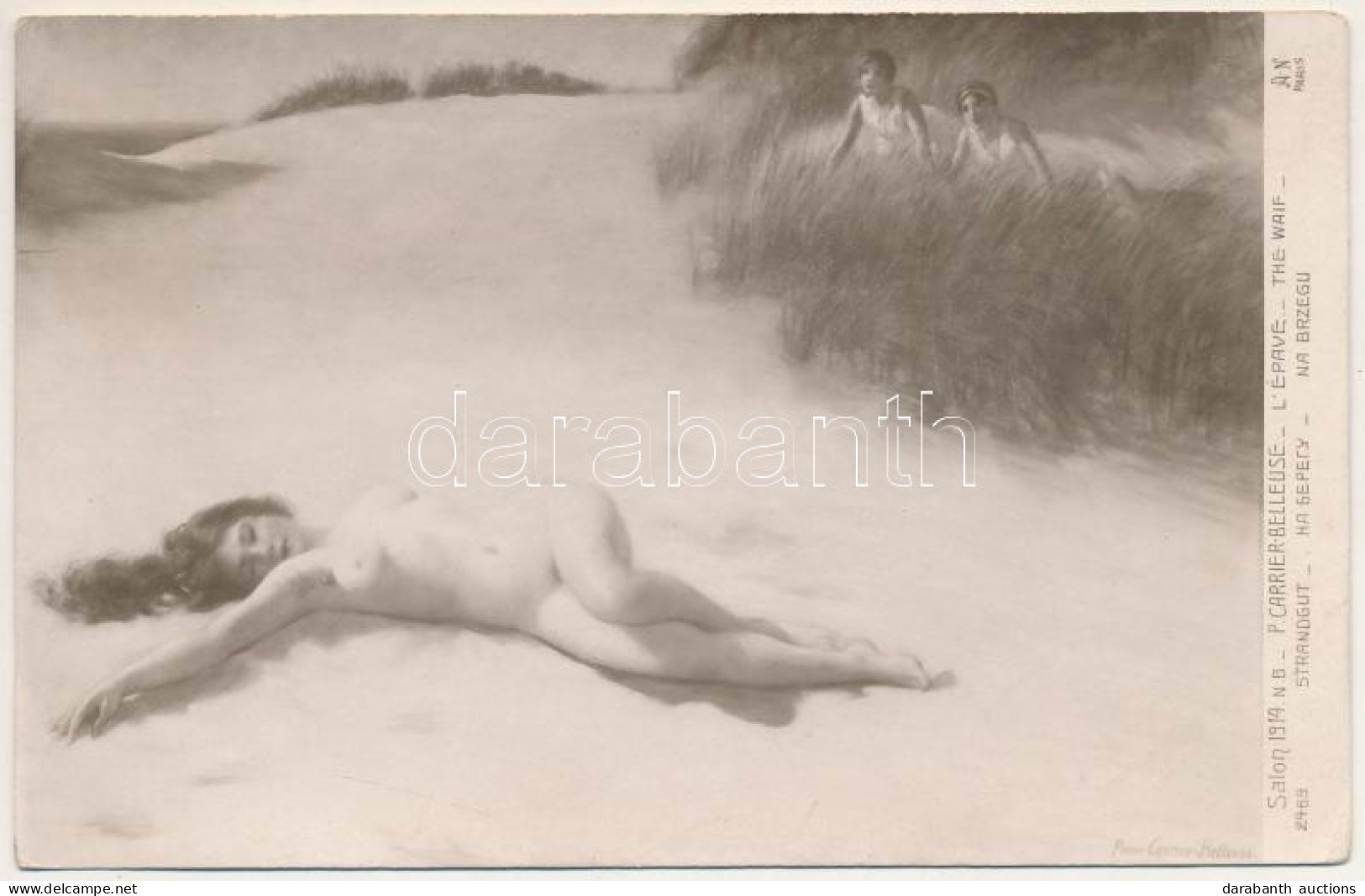 ** T2/T3 L'Épave. Salon 1914 / Erotikus Meztelen Hölgy / Erotic Nude Lady S: P. Carrier-Belleuse (EK) - Zonder Classificatie